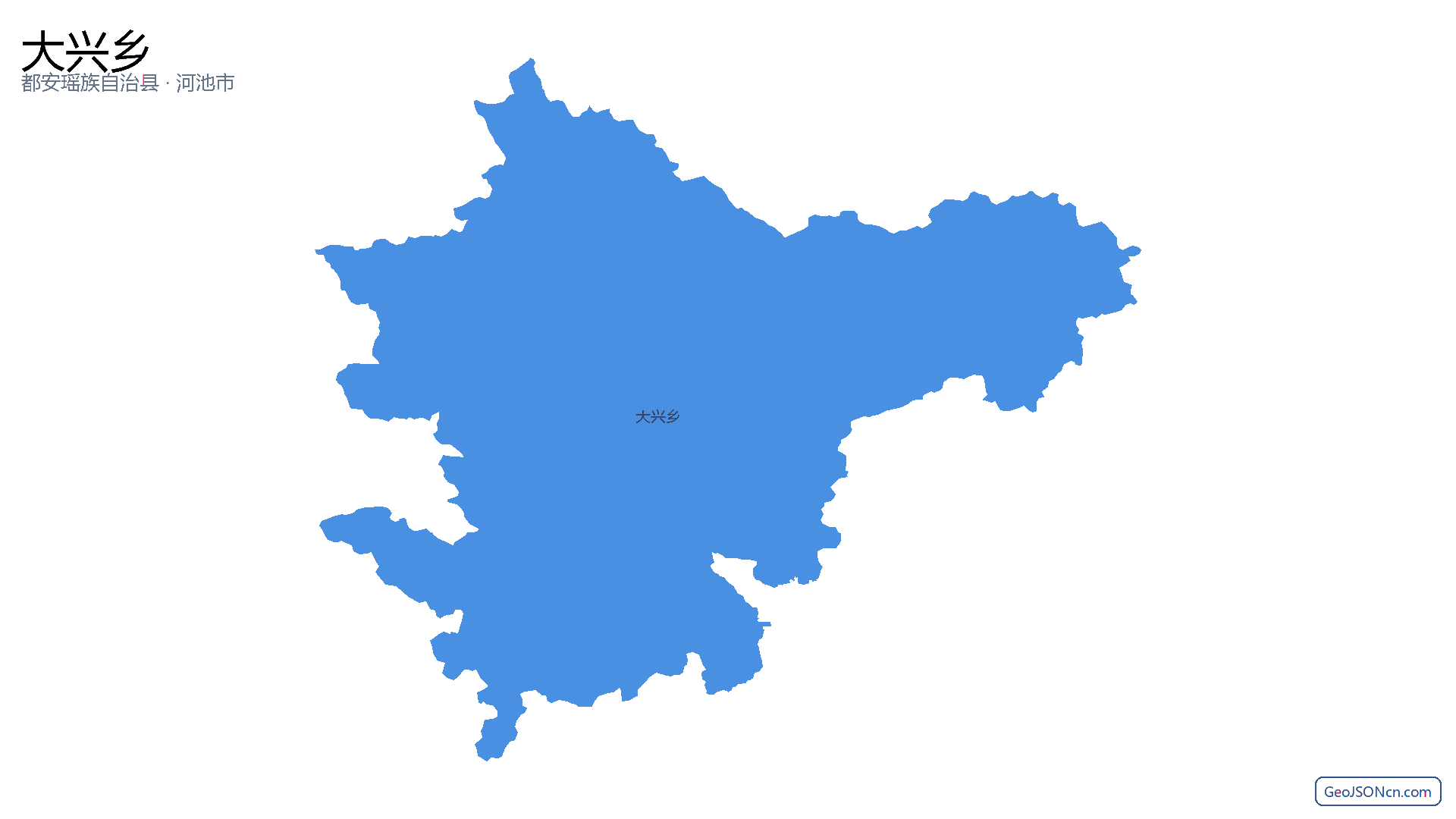 大兴乡行政区划边界地图（都安瑶族自治县·河池市）,提供GeoJSON、SHP矢量边界数据下载及高清地图大图(PNG/JPG) - GeoJSONcn.com