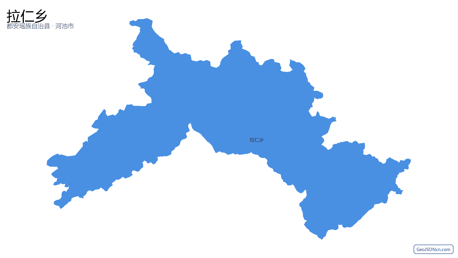 拉仁乡行政区划边界地图(都安瑶族自治县·河池市),提供GeoJSON、SHP矢量边界数据下载及高清地图大图(PNG/JPG) - GeoJSONcn.com