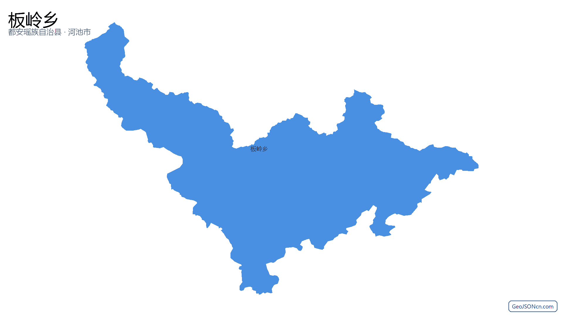 板岭乡行政区划边界地图（都安瑶族自治县·河池市）,提供GeoJSON、SHP矢量边界数据下载及高清地图大图(PNG/JPG) - GeoJSONcn.com