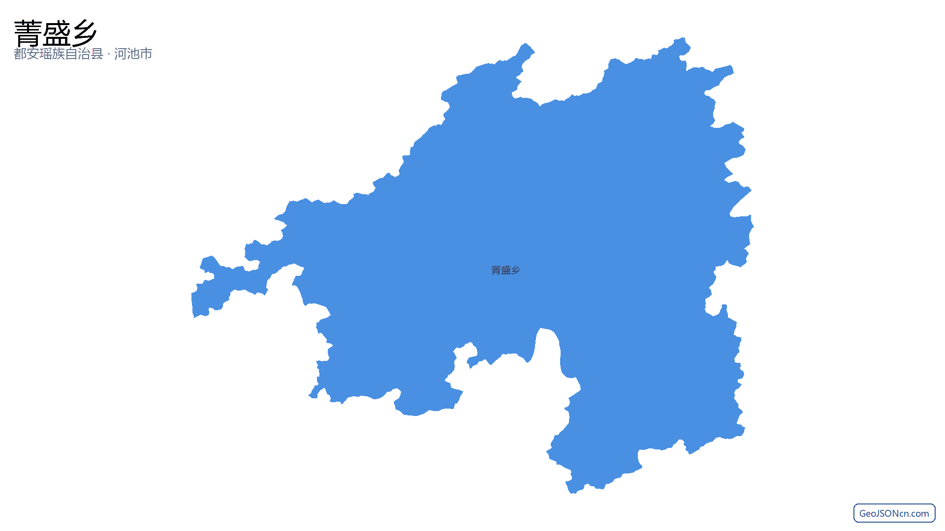 菁盛乡行政区划边界地图（都安瑶族自治县·河池市）,提供GeoJSON、SHP矢量边界数据下载及高清地图大图(PNG/JPG) - GeoJSONcn.com