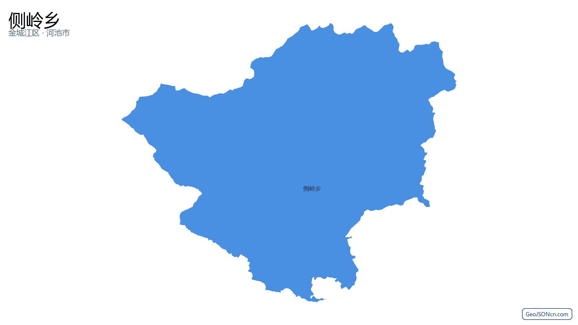 侧岭乡行政区划边界地图(金城江区·河池市),提供GeoJSON、SHP矢量边界数据下载及高清地图大图(PNG/JPG) - GeoJSONcn.com