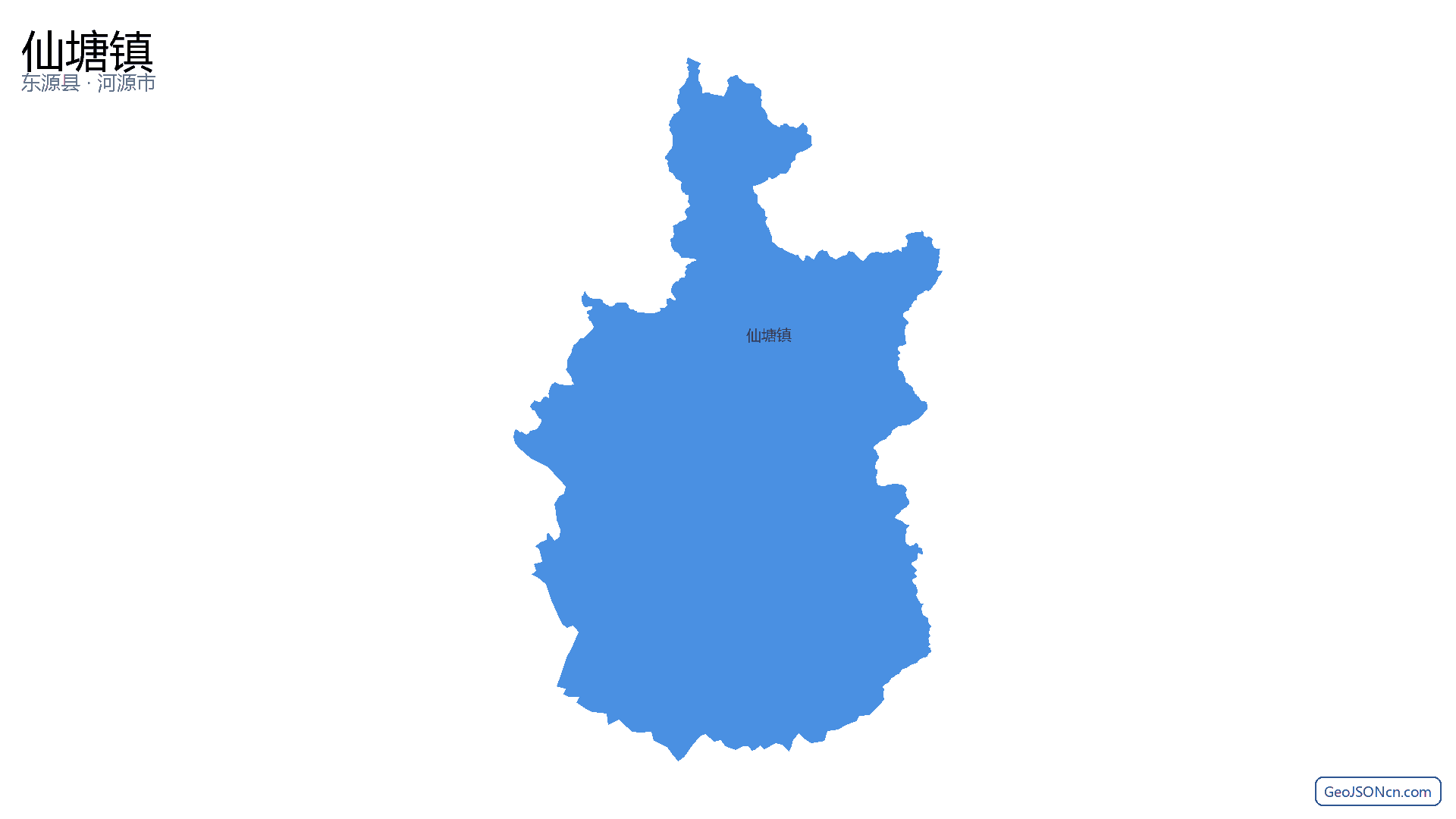 仙塘镇行政区划边界地图(东源县·河源市),提供GeoJSON、SHP矢量边界数据下载及高清地图大图(PNG/JPG) - GeoJSONcn.com