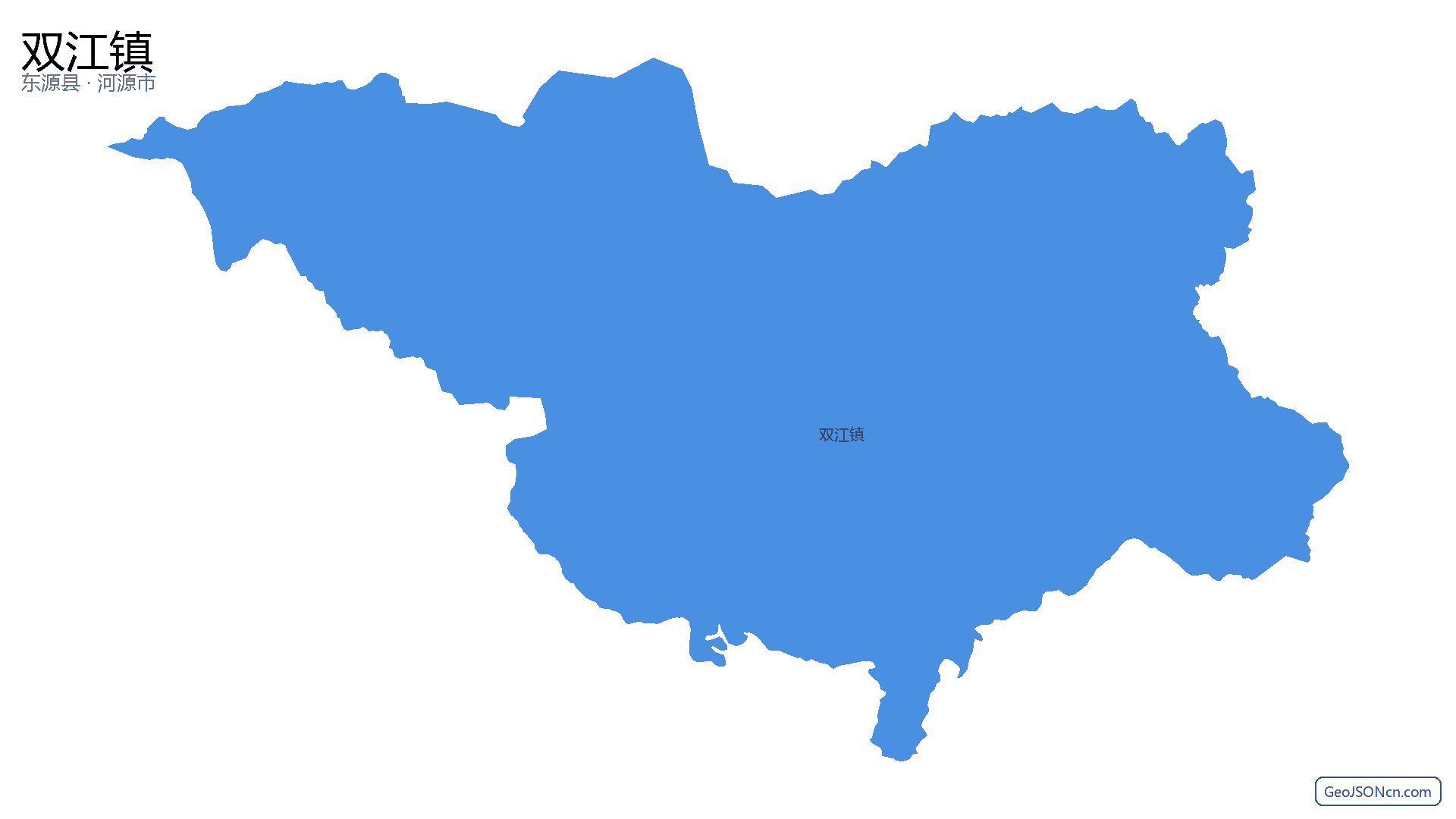 双江镇行政区划边界地图（东源县·河源市）,提供GeoJSON、SHP矢量边界数据下载及高清地图大图(PNG/JPG) - GeoJSONcn.com