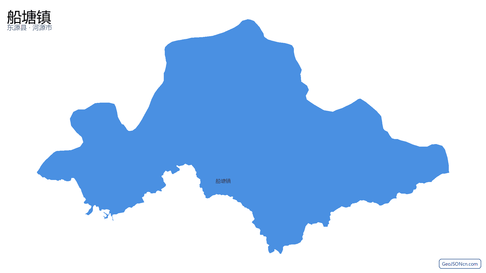 船塘镇行政区划边界地图（东源县·河源市）,提供GeoJSON、SHP矢量边界数据下载及高清地图大图(PNG/JPG) - GeoJSONcn.com