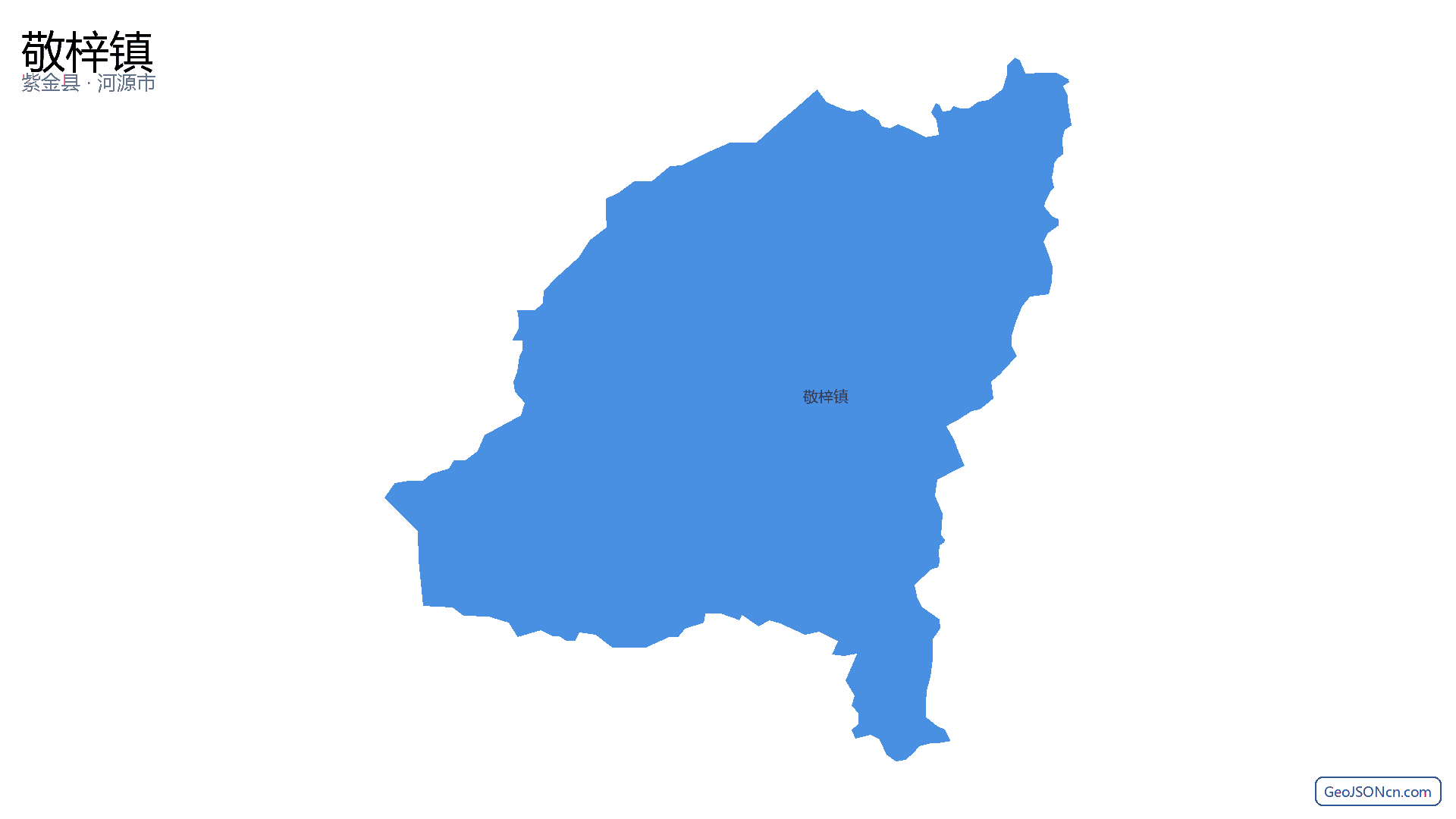 敬梓镇行政区划边界地图（紫金县·河源市）,提供GeoJSON、SHP矢量边界数据下载及高清地图大图(PNG/JPG) - GeoJSONcn.com