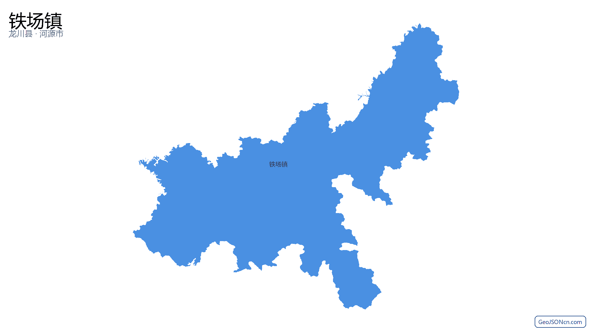 铁场镇行政区划边界地图（龙川县·河源市）,提供GeoJSON、SHP矢量边界数据下载及高清地图大图(PNG/JPG) - GeoJSONcn.com