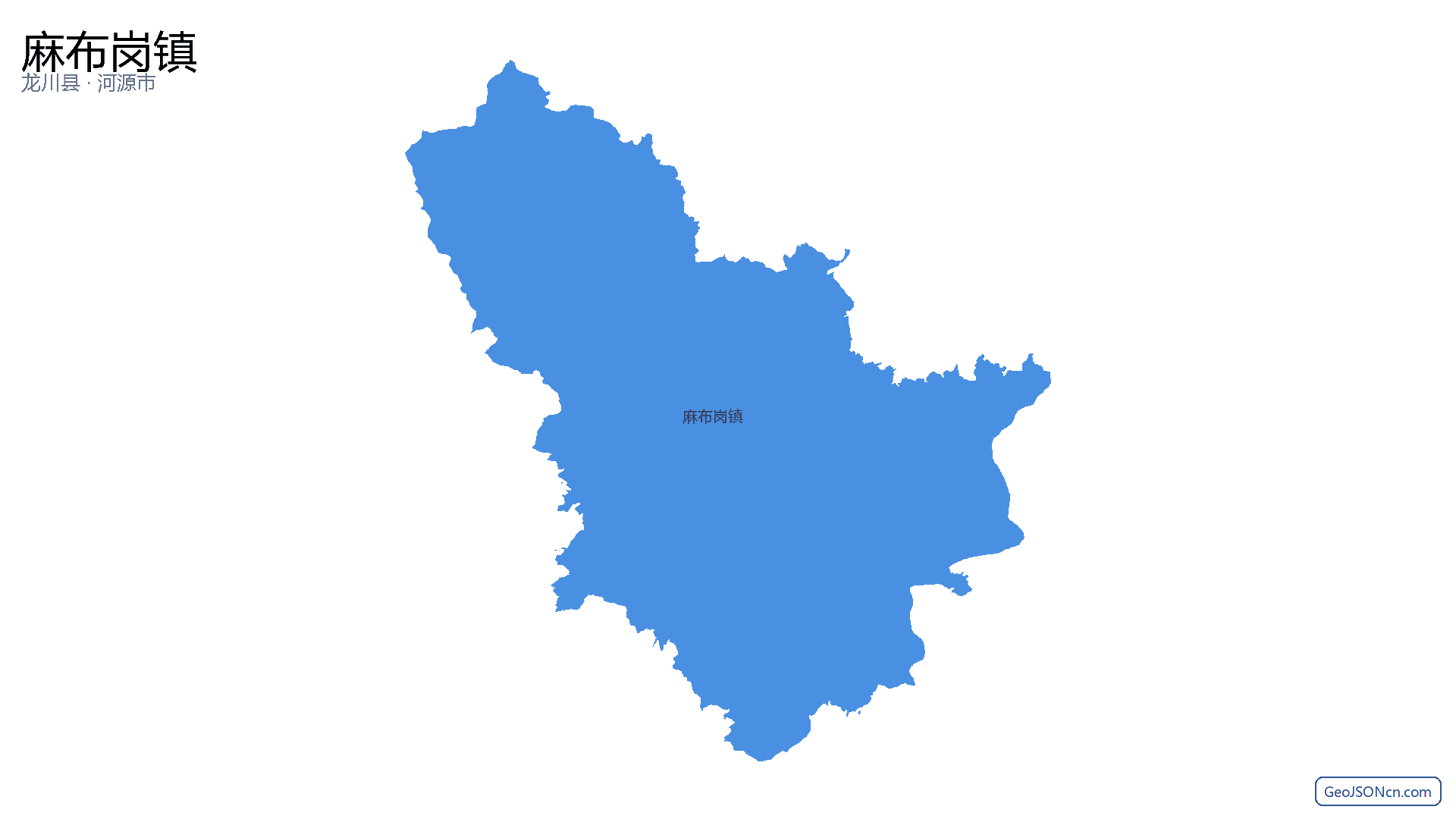 麻布岗镇行政区划边界地图（龙川县·河源市）,提供GeoJSON、SHP矢量边界数据下载及高清地图大图(PNG/JPG) - GeoJSONcn.com