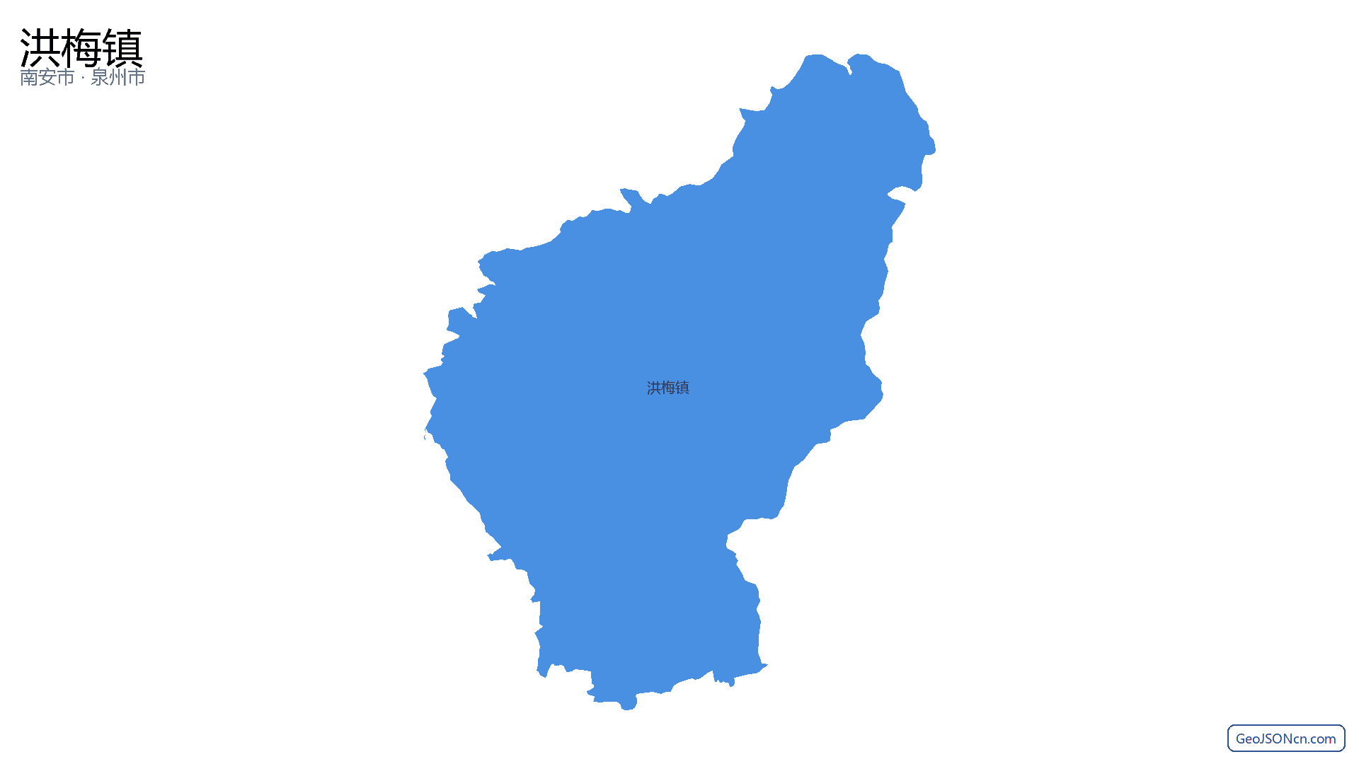 洪梅镇行政区划边界地图（南安市·泉州市）,提供GeoJSON、SHP矢量边界数据下载及高清地图大图(PNG/JPG) - GeoJSONcn.com