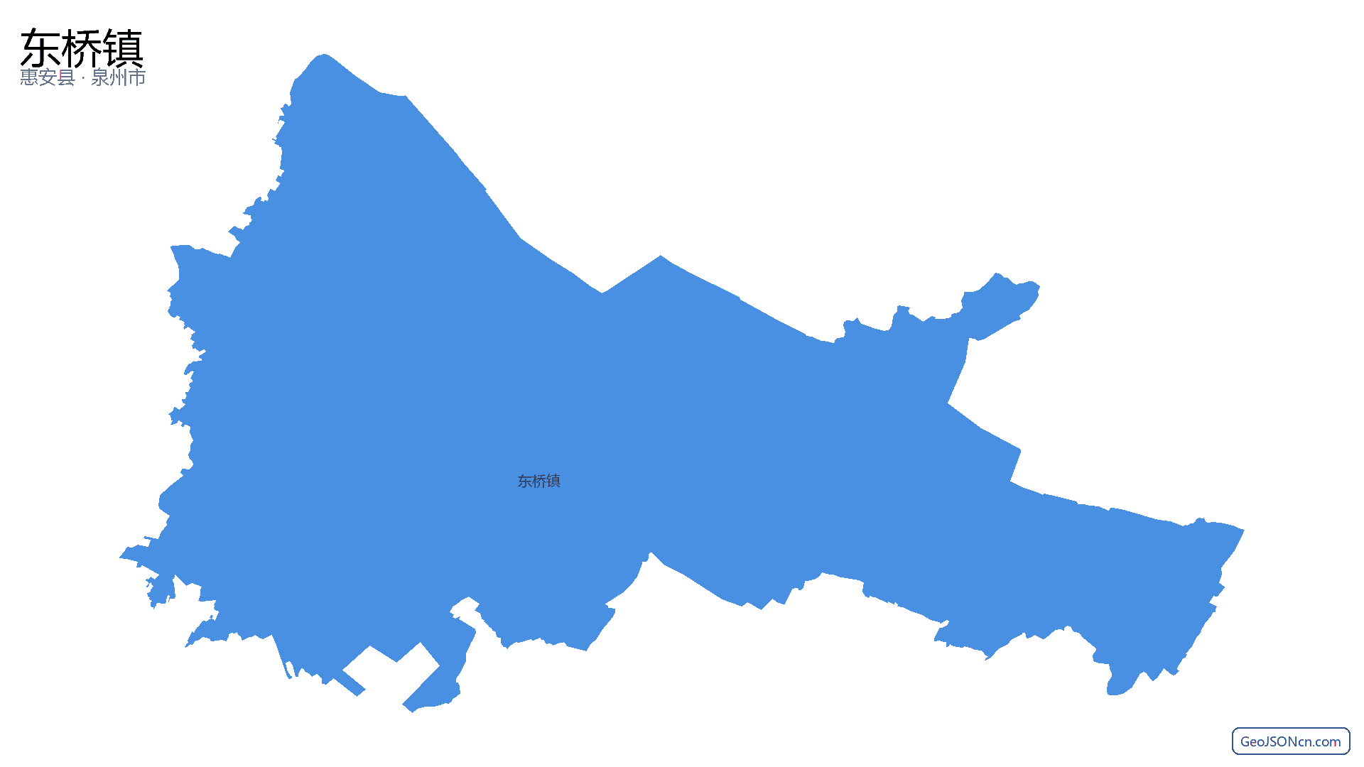 东桥镇行政区划边界地图(惠安县·泉州市),提供GeoJSON、SHP矢量边界数据下载及高清地图大图(PNG/JPG) - GeoJSONcn.com