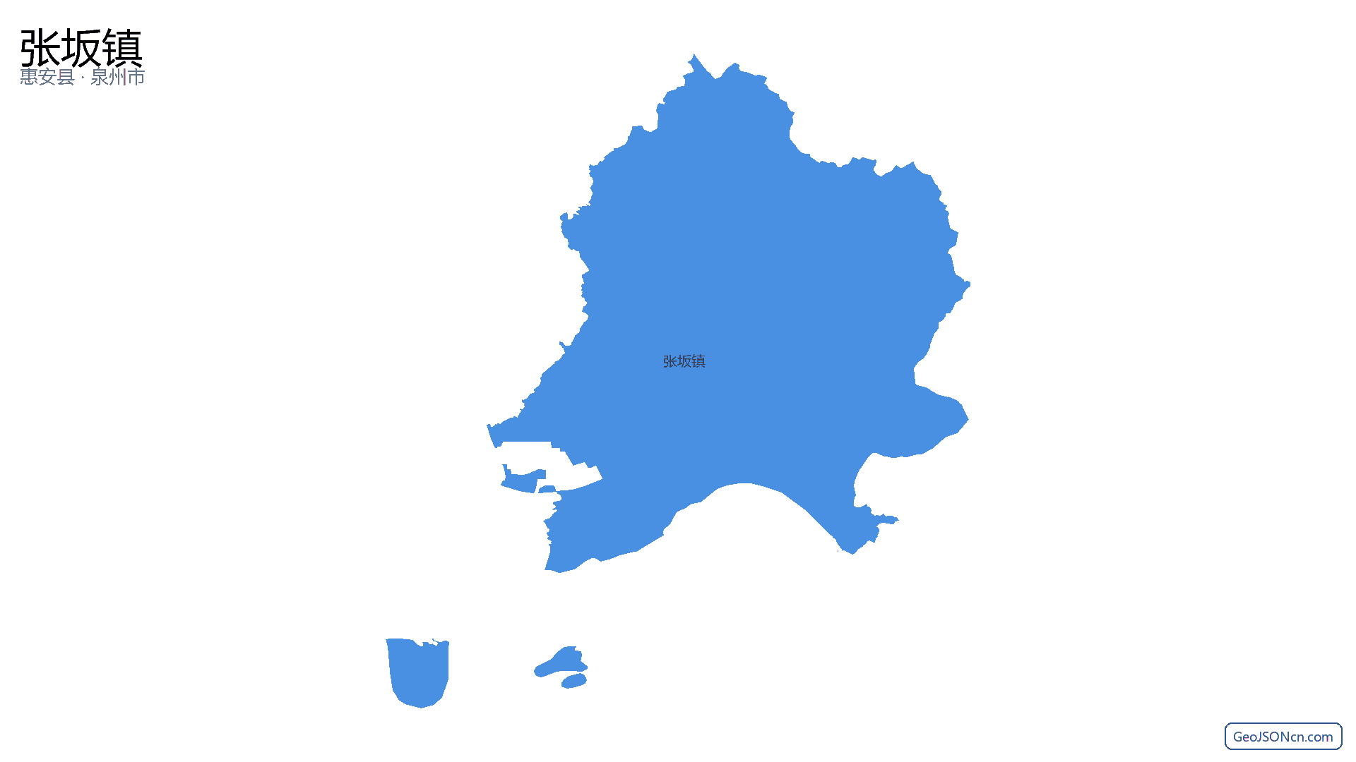 张坂镇行政区划边界地图（惠安县·泉州市）,提供GeoJSON、SHP矢量边界数据下载及高清地图大图(PNG/JPG) - GeoJSONcn.com