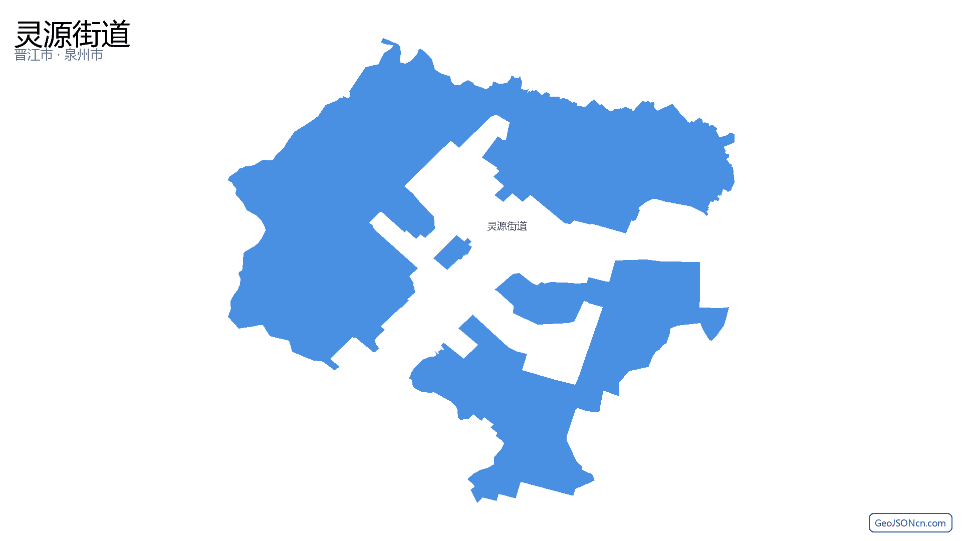 灵源街道行政区划边界地图（晋江市·泉州市）,提供GeoJSON、SHP矢量边界数据下载及高清地图大图(PNG/JPG) - GeoJSONcn.com