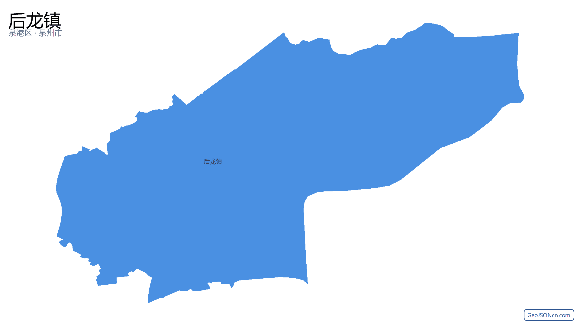 后龙镇行政区划边界地图（泉港区·泉州市）,提供GeoJSON、SHP矢量边界数据下载及高清地图大图(PNG/JPG) - GeoJSONcn.com