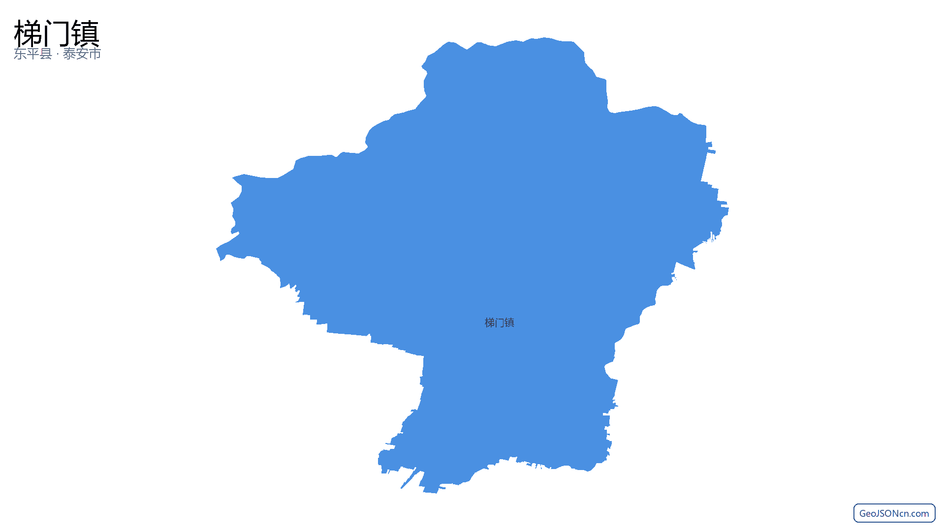 梯门镇行政区划边界地图(东平县·泰安市),提供GeoJSON、SHP矢量边界数据下载及高清地图大图(PNG/JPG) - GeoJSONcn.com