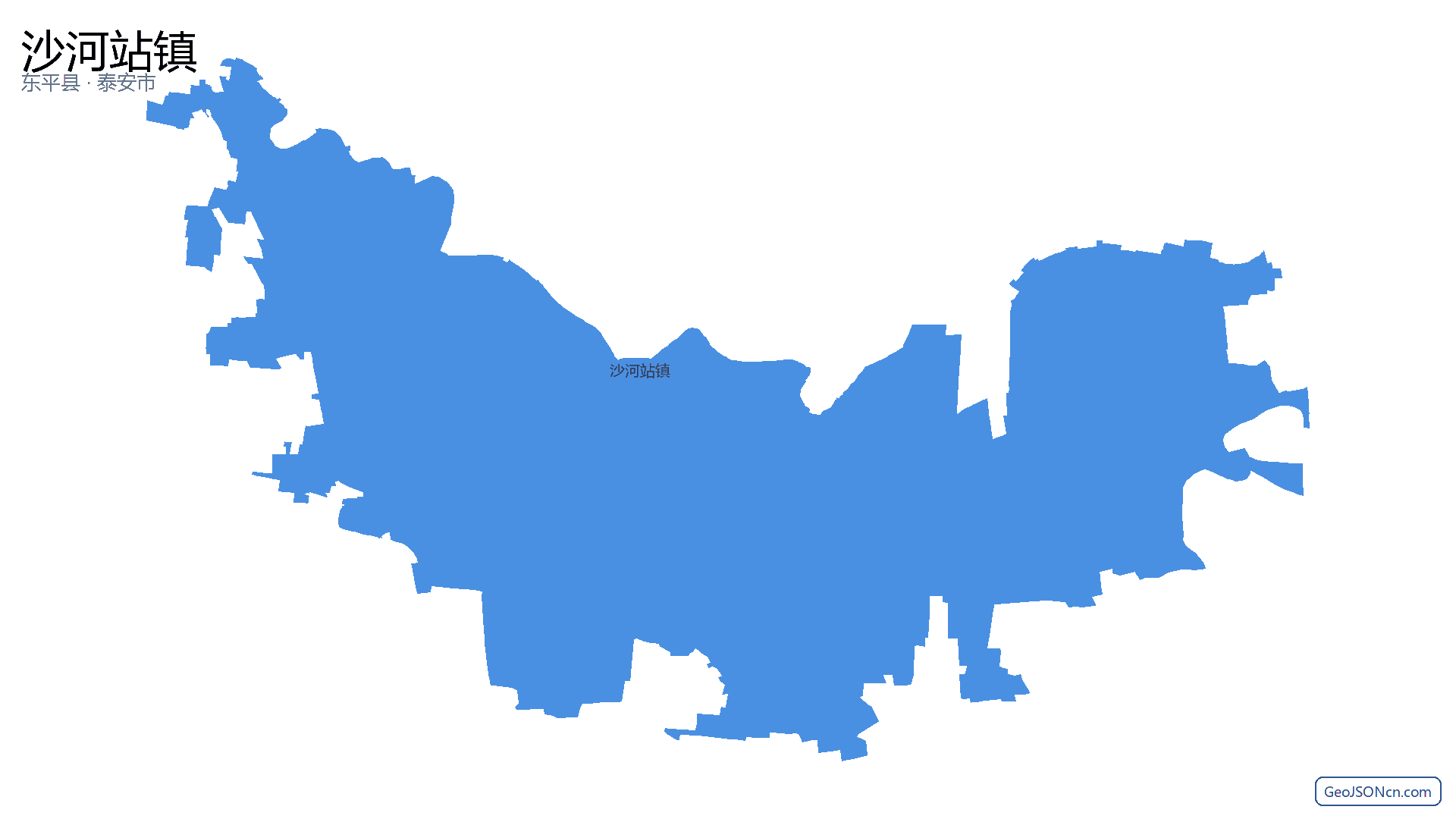 沙河站镇行政区划边界地图(东平县·泰安市),提供GeoJSON、SHP矢量边界数据下载及高清地图大图(PNG/JPG) - GeoJSONcn.com