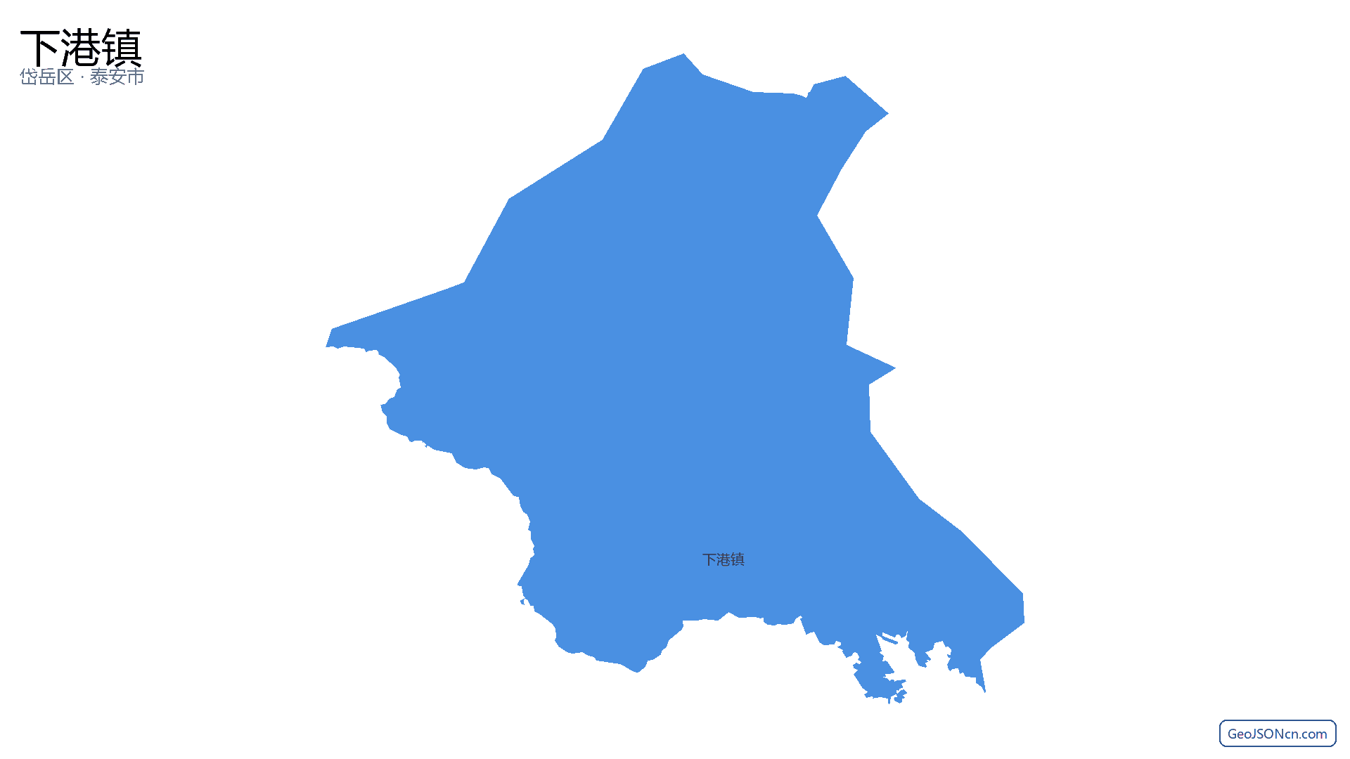 下港镇行政区划边界地图（岱岳区·泰安市）,提供GeoJSON、SHP矢量边界数据下载及高清地图大图(PNG/JPG) - GeoJSONcn.com