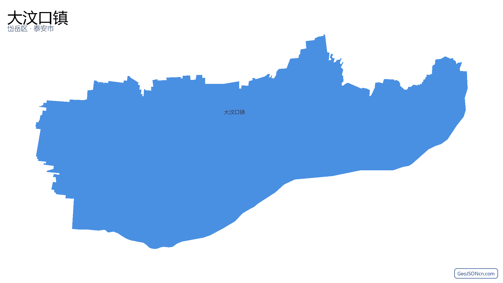 大汶口镇行政区划边界地图(岱岳区·泰安市),提供GeoJSON、SHP矢量边界数据下载及高清地图大图(PNG/JPG) - GeoJSONcn.com