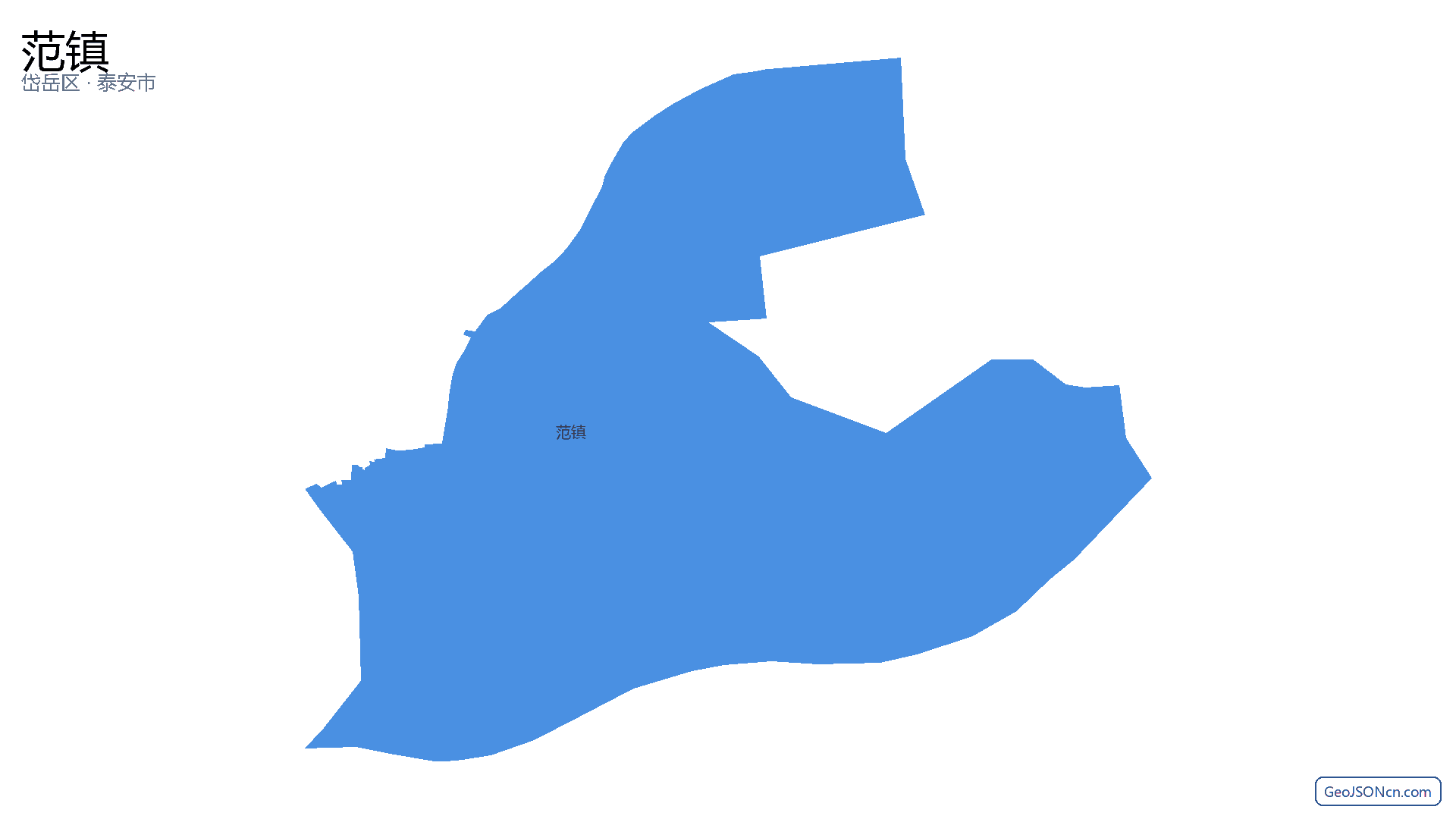 范镇行政区划边界地图（岱岳区·泰安市）,提供GeoJSON、SHP矢量边界数据下载及高清地图大图(PNG/JPG) - GeoJSONcn.com
