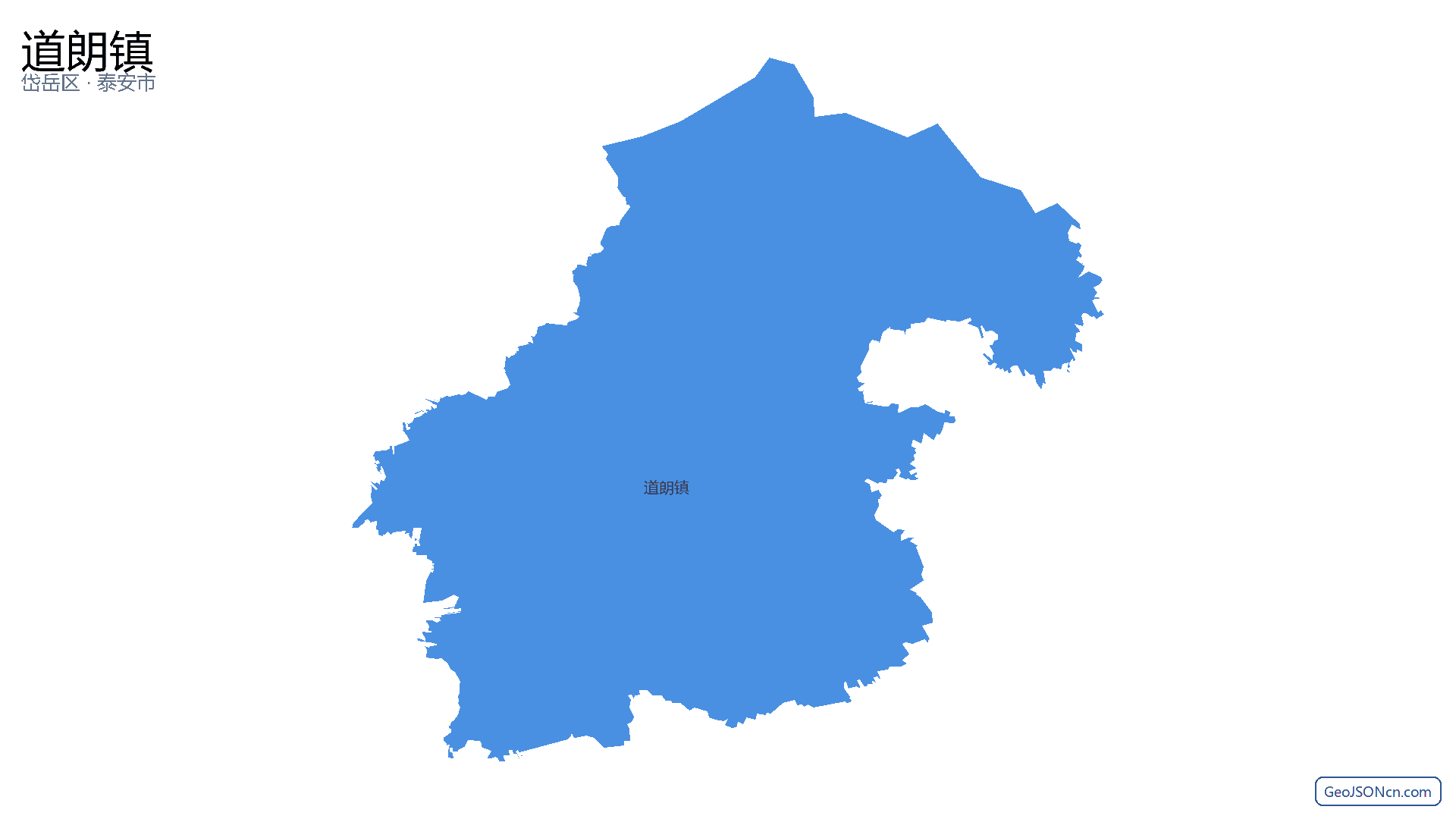 道朗镇行政区划边界地图(岱岳区·泰安市),提供GeoJSON、SHP矢量边界数据下载及高清地图大图(PNG/JPG) - GeoJSONcn.com