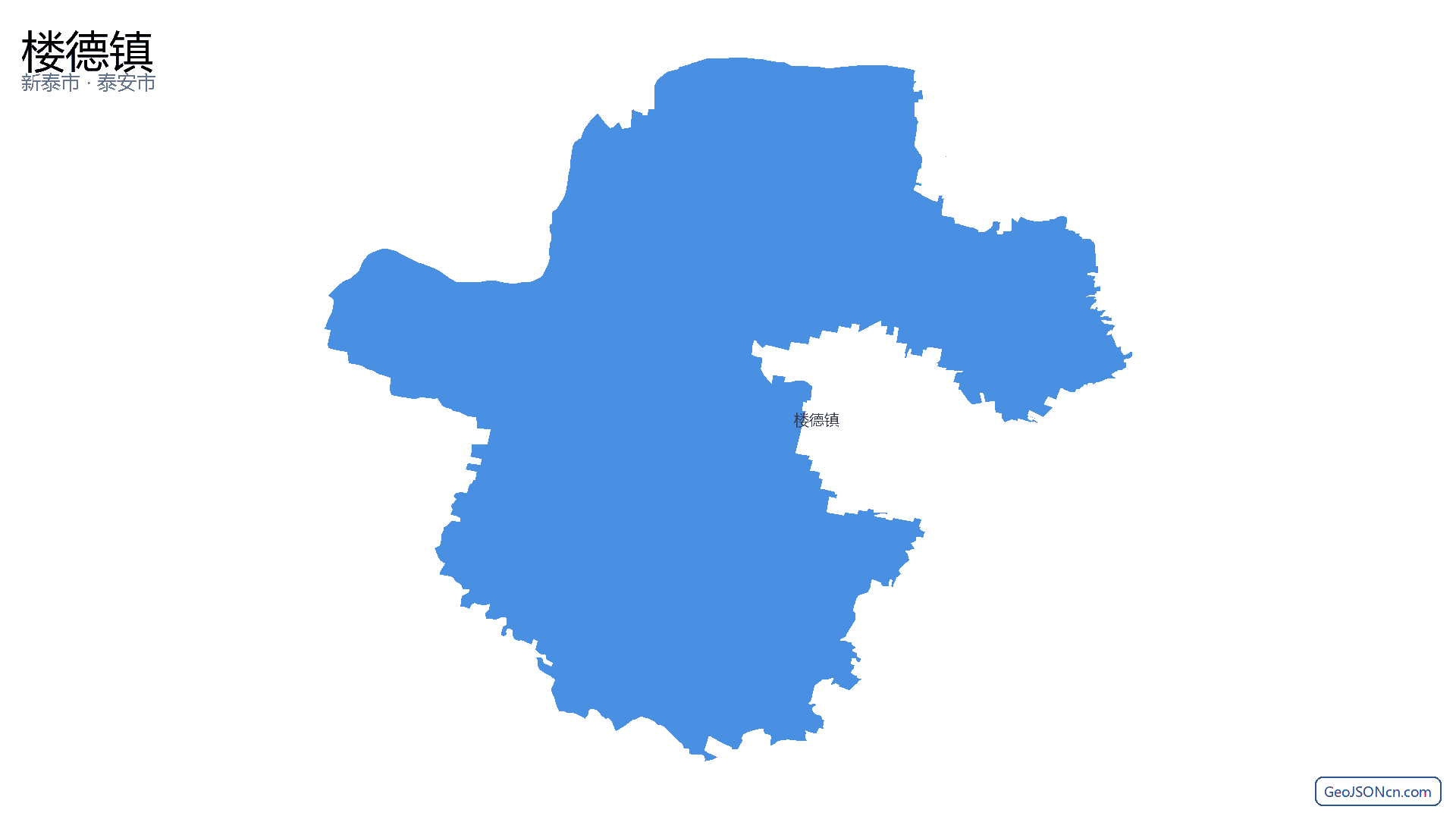 楼德镇行政区划边界地图（新泰市·泰安市）,提供GeoJSON、SHP矢量边界数据下载及高清地图大图(PNG/JPG) - GeoJSONcn.com