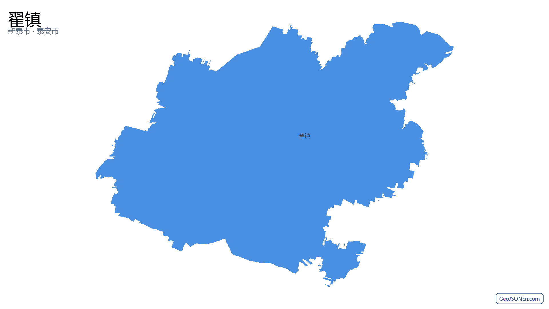 翟镇行政区划边界地图（新泰市·泰安市）,提供GeoJSON、SHP矢量边界数据下载及高清地图大图(PNG/JPG) - GeoJSONcn.com