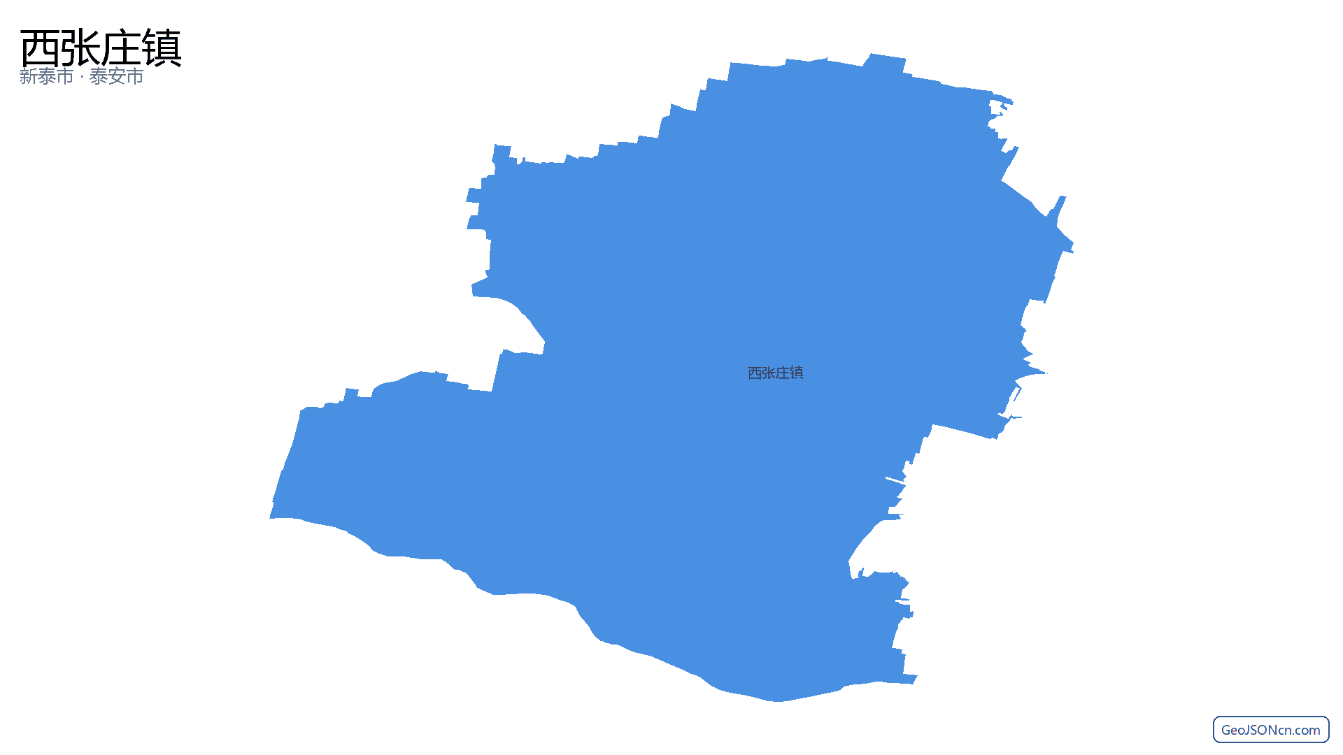 西张庄镇行政区划边界地图（新泰市·泰安市）,提供GeoJSON、SHP矢量边界数据下载及高清地图大图(PNG/JPG) - GeoJSONcn.com