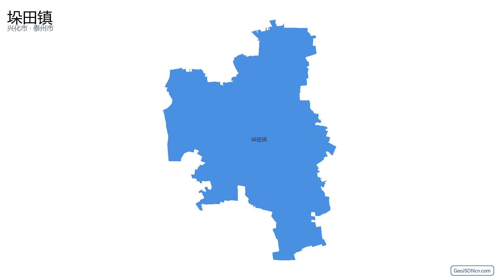 垛田镇行政区划边界地图（兴化市·泰州市）,提供GeoJSON、SHP矢量边界数据下载及高清地图大图(PNG/JPG) - GeoJSONcn.com