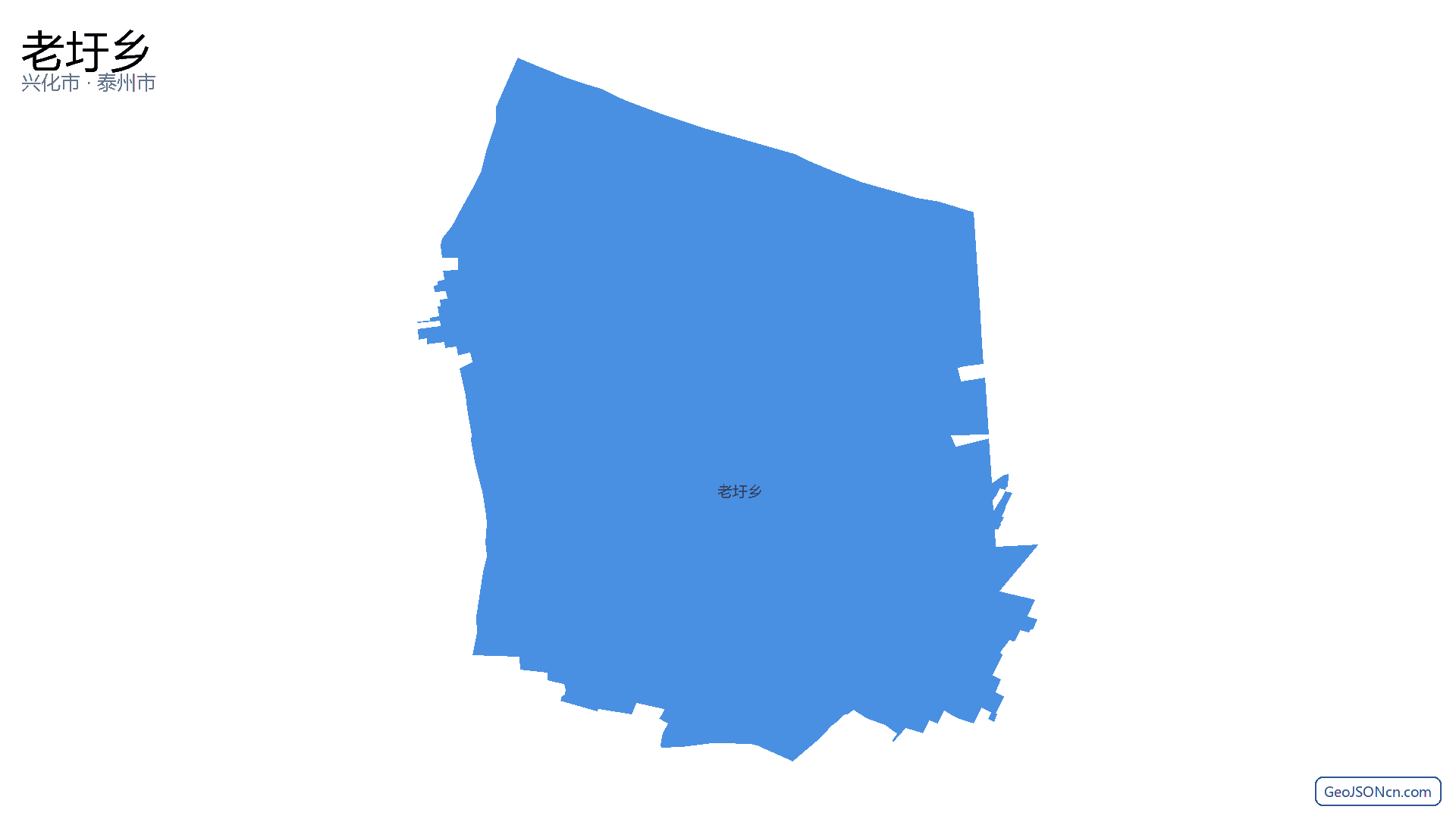 老圩乡行政区划边界地图(兴化市·泰州市),提供GeoJSON、SHP矢量边界数据下载及高清地图大图(PNG/JPG) - GeoJSONcn.com