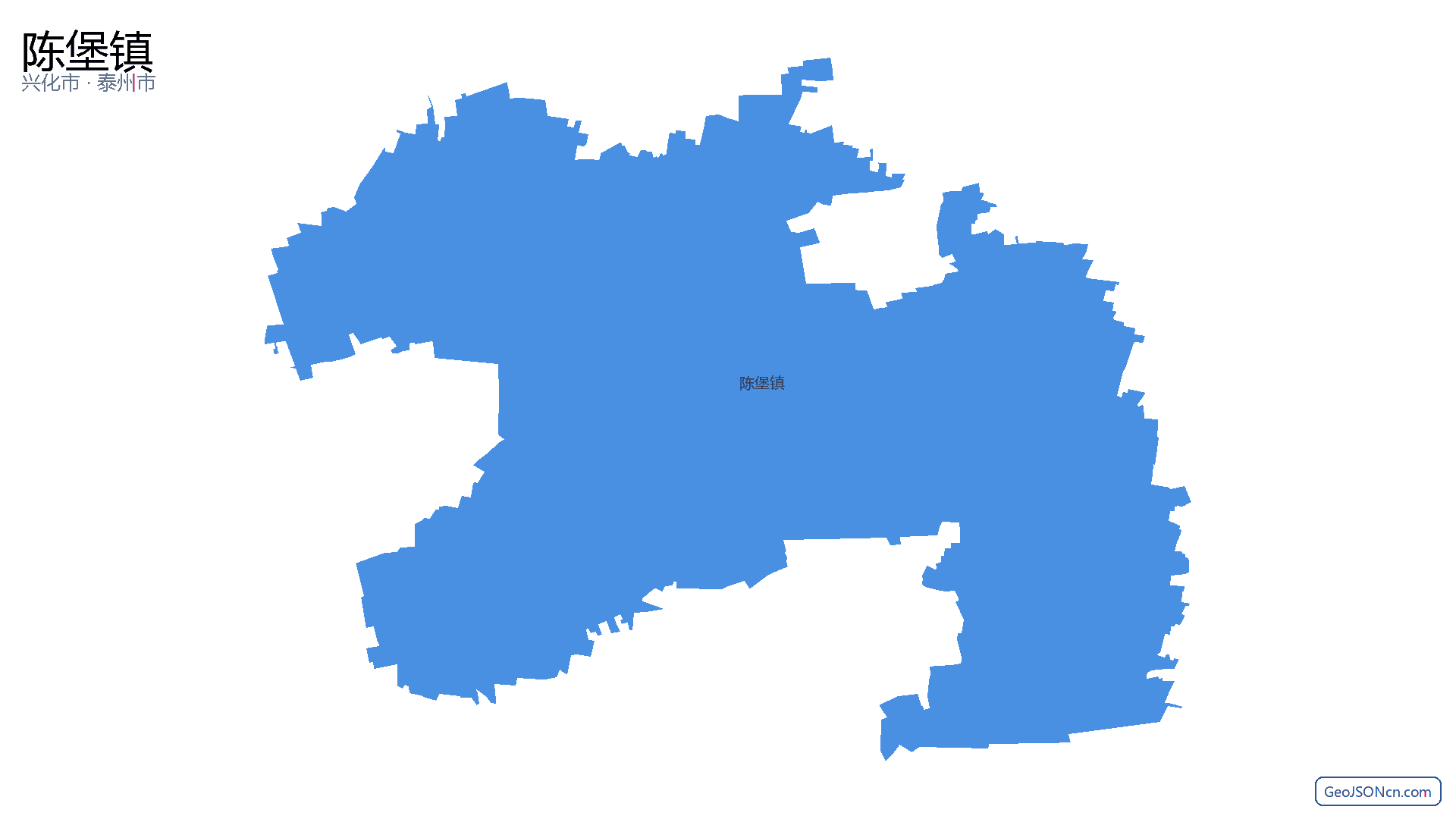 陈堡镇行政区划边界地图(兴化市·泰州市),提供GeoJSON、SHP矢量边界数据下载及高清地图大图(PNG/JPG) - GeoJSONcn.com