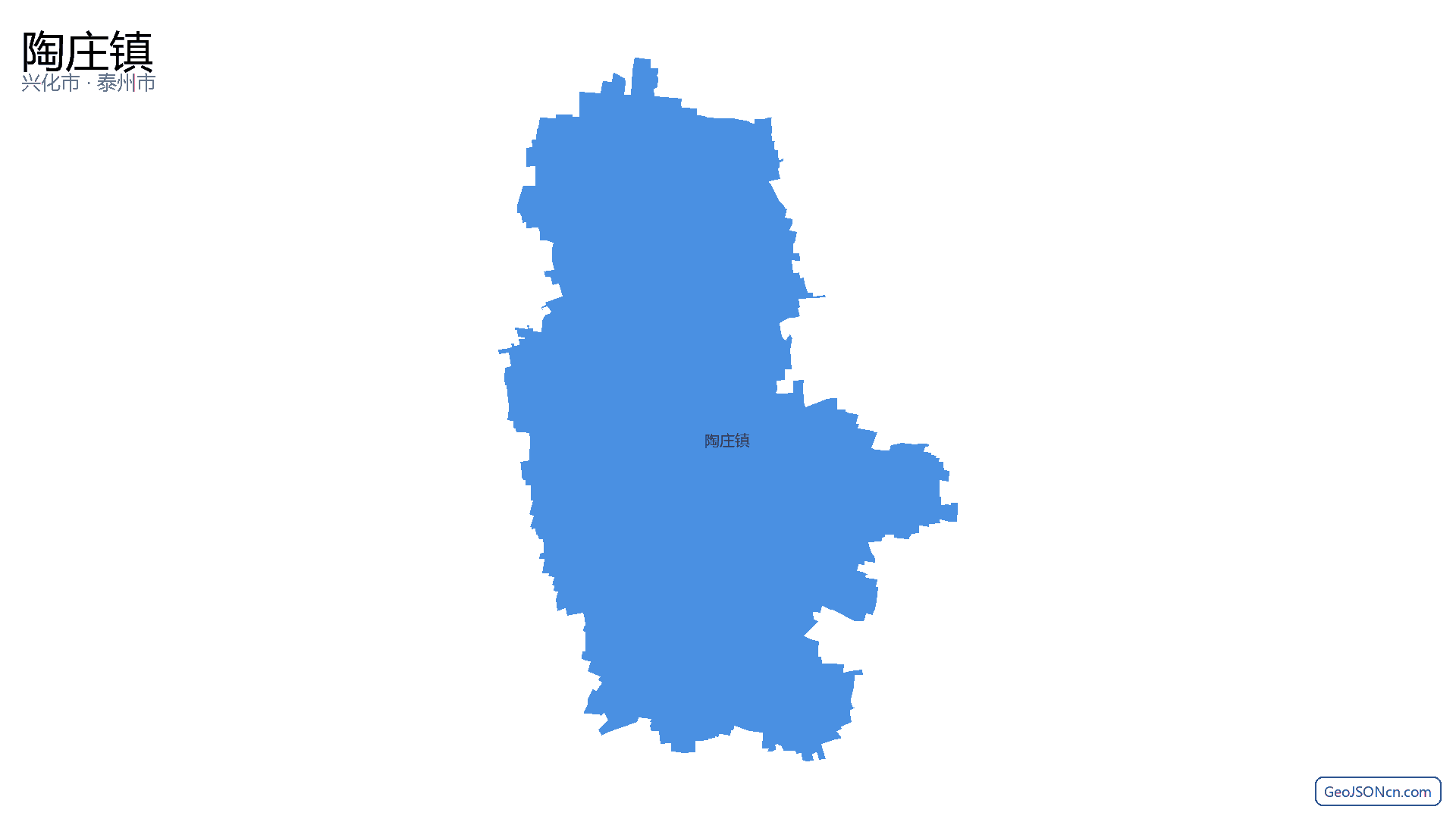 陶庄镇行政区划边界地图（兴化市·泰州市）,提供GeoJSON、SHP矢量边界数据下载及高清地图大图(PNG/JPG) - GeoJSONcn.com
