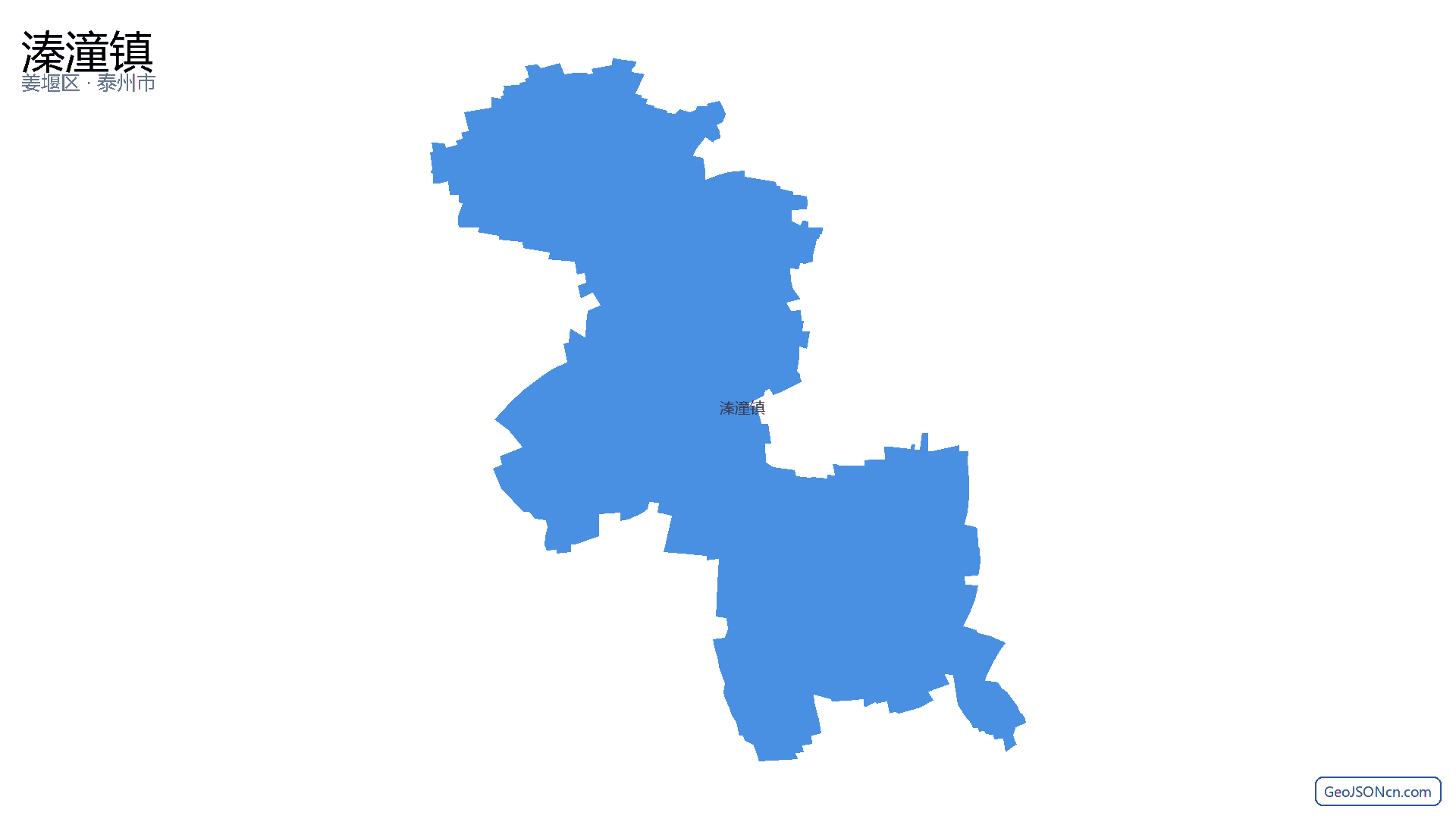 溱潼镇行政区划边界地图(姜堰区·泰州市),提供GeoJSON、SHP矢量边界数据下载及高清地图大图(PNG/JPG) - GeoJSONcn.com