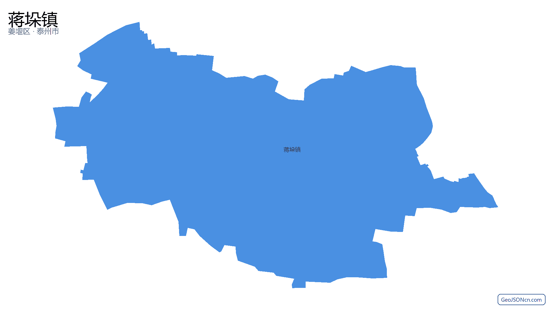 蒋垛镇行政区划边界地图（姜堰区·泰州市）,提供GeoJSON、SHP矢量边界数据下载及高清地图大图(PNG/JPG) - GeoJSONcn.com