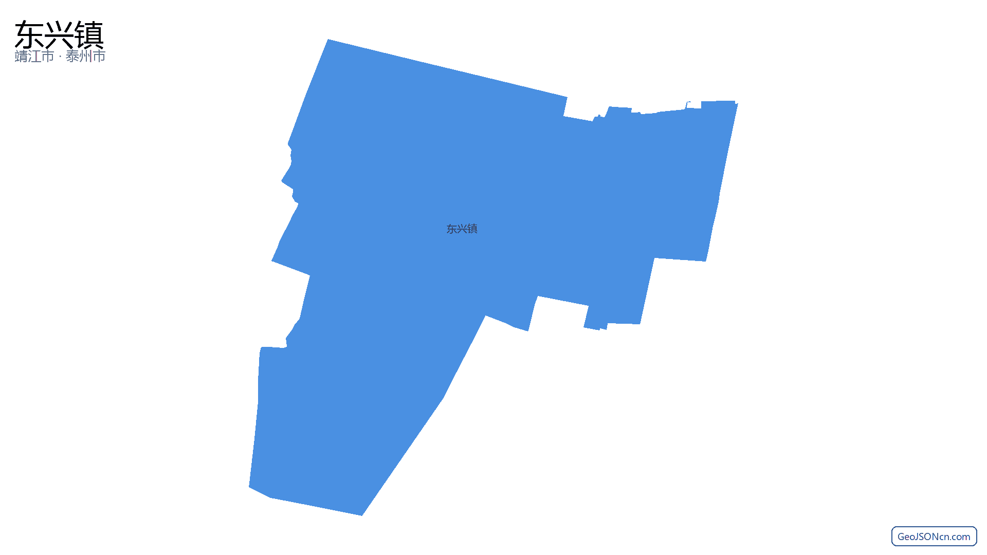 东兴镇行政区划边界地图（靖江市·泰州市）,提供GeoJSON、SHP矢量边界数据下载及高清地图大图(PNG/JPG) - GeoJSONcn.com