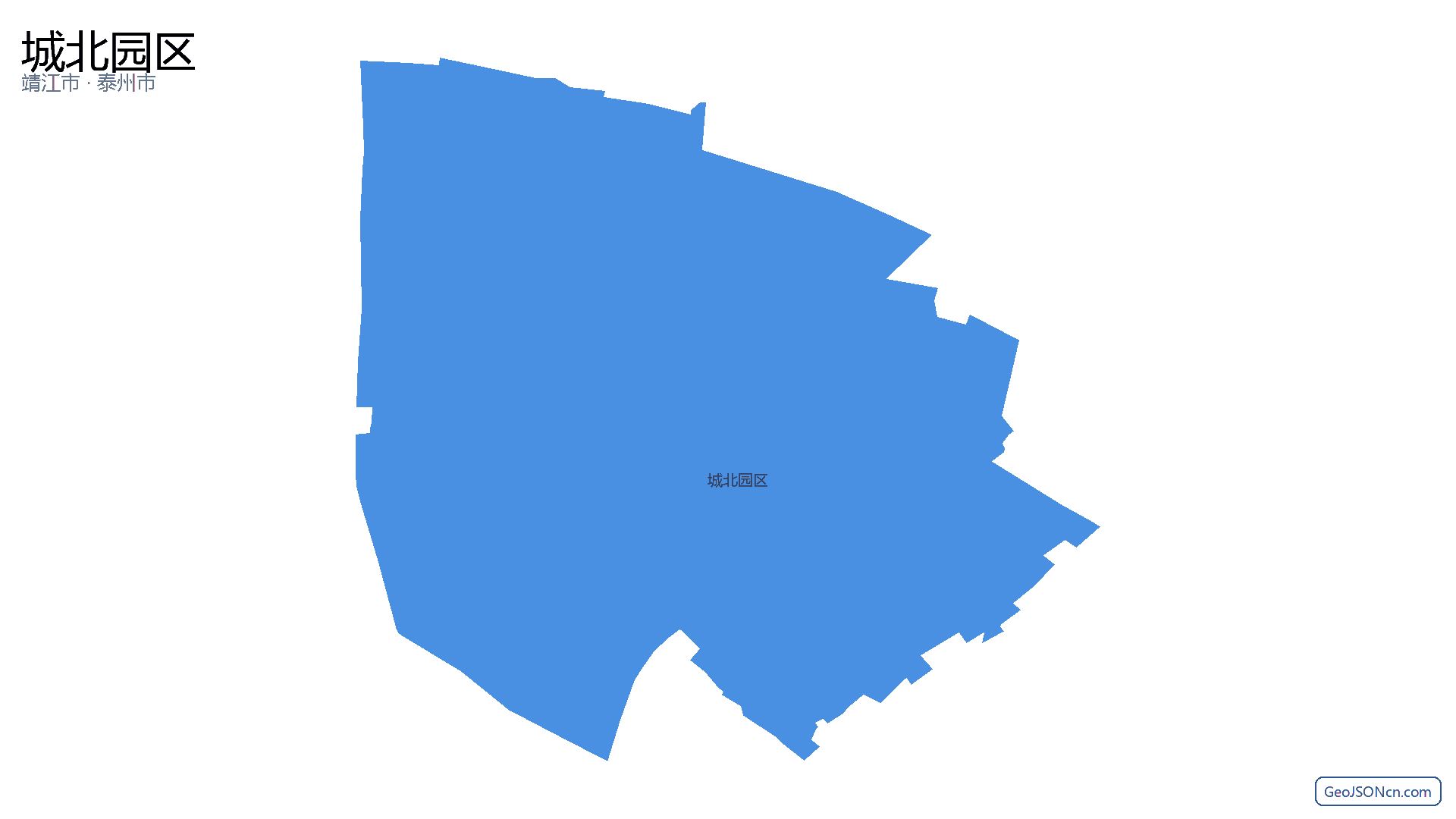 城北园区行政区划边界地图(靖江市·泰州市),提供GeoJSON、SHP矢量边界数据下载及高清地图大图(PNG/JPG) - GeoJSONcn.com