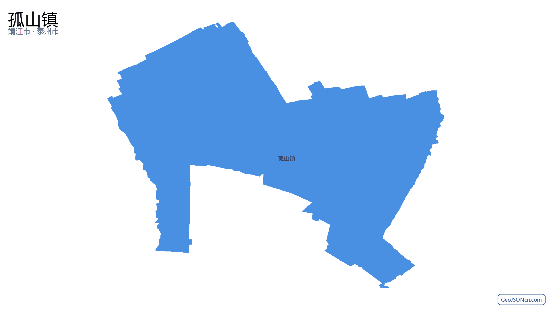 孤山镇行政区划边界地图（靖江市·泰州市）,提供GeoJSON、SHP矢量边界数据下载及高清地图大图(PNG/JPG) - GeoJSONcn.com