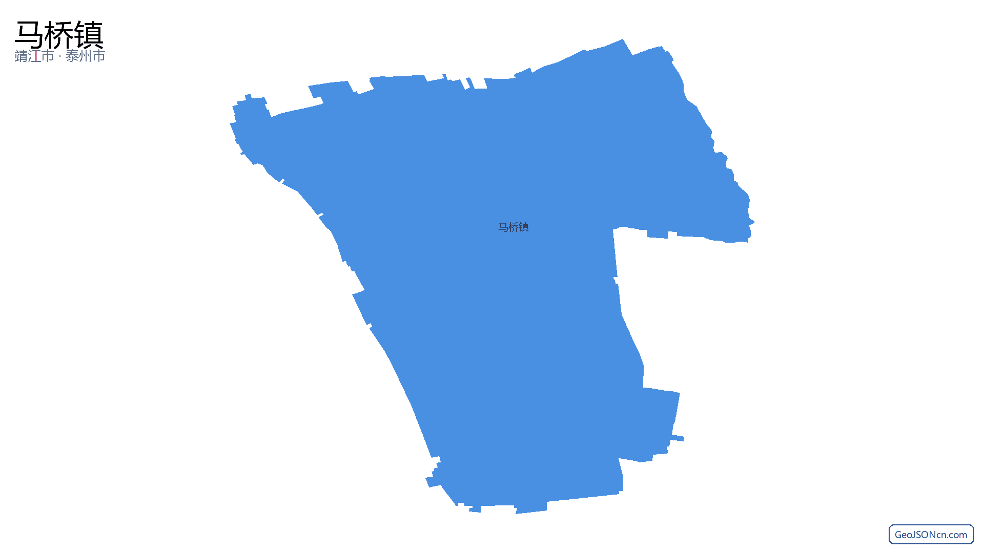 马桥镇行政区划边界地图（靖江市·泰州市）,提供GeoJSON、SHP矢量边界数据下载及高清地图大图(PNG/JPG) - GeoJSONcn.com