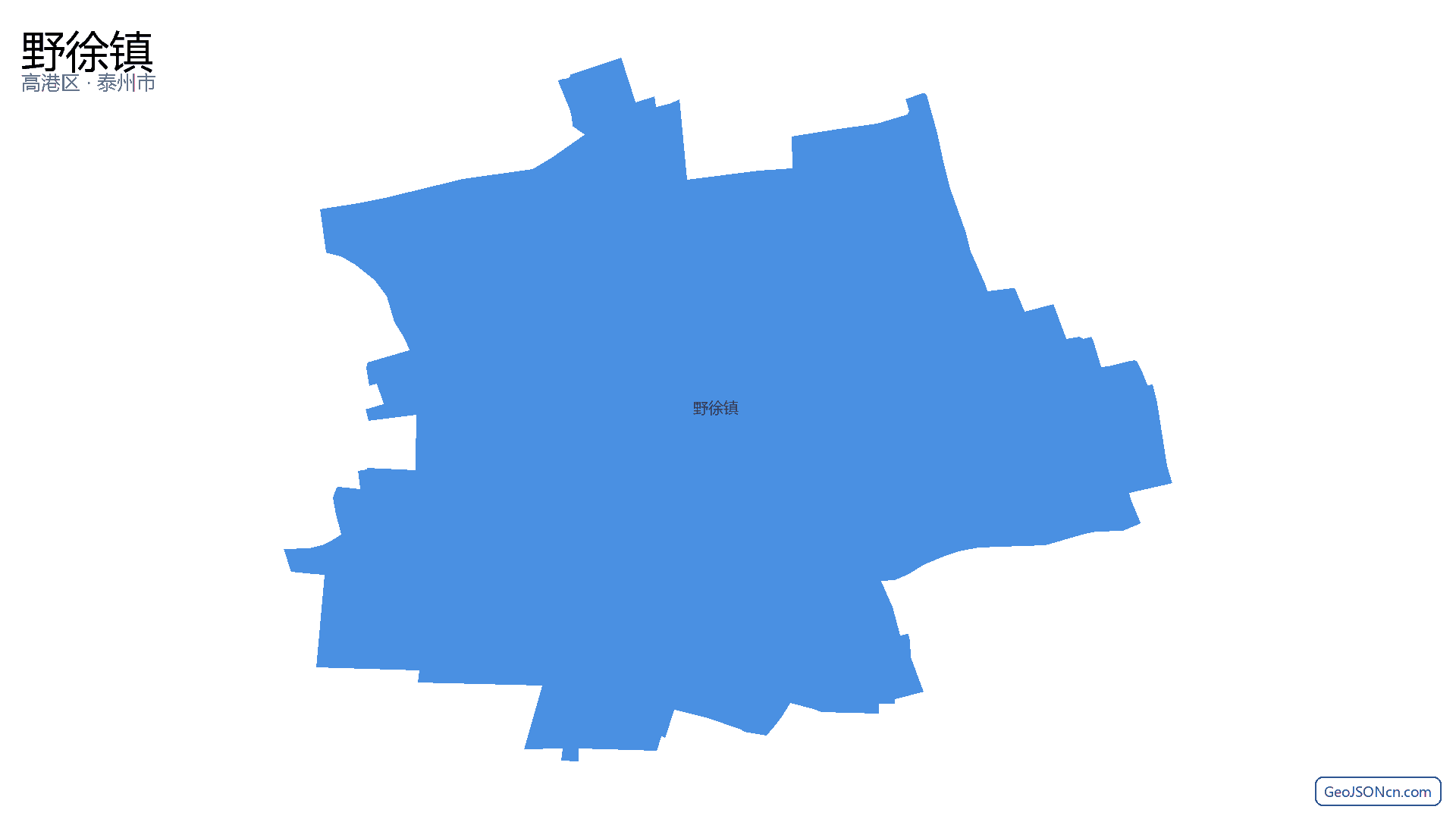 野徐镇行政区划边界地图（高港区·泰州市）,提供GeoJSON、SHP矢量边界数据下载及高清地图大图(PNG/JPG) - GeoJSONcn.com