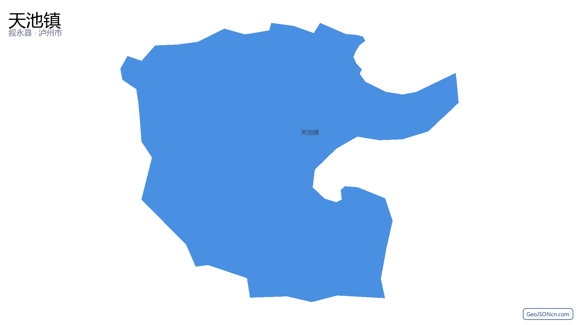 天池镇行政区划边界地图(叙永县·泸州市),提供GeoJSON、SHP矢量边界数据下载及高清地图大图(PNG/JPG) - GeoJSONcn.com