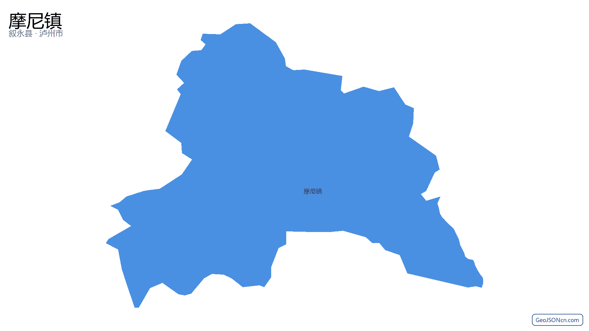 摩尼镇行政区划边界地图(叙永县·泸州市),提供GeoJSON、SHP矢量边界数据下载及高清地图大图(PNG/JPG) - GeoJSONcn.com