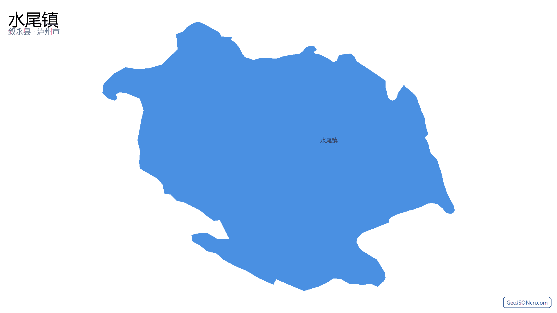 水尾镇行政区划边界地图（叙永县·泸州市）,提供GeoJSON、SHP矢量边界数据下载及高清地图大图(PNG/JPG) - GeoJSONcn.com