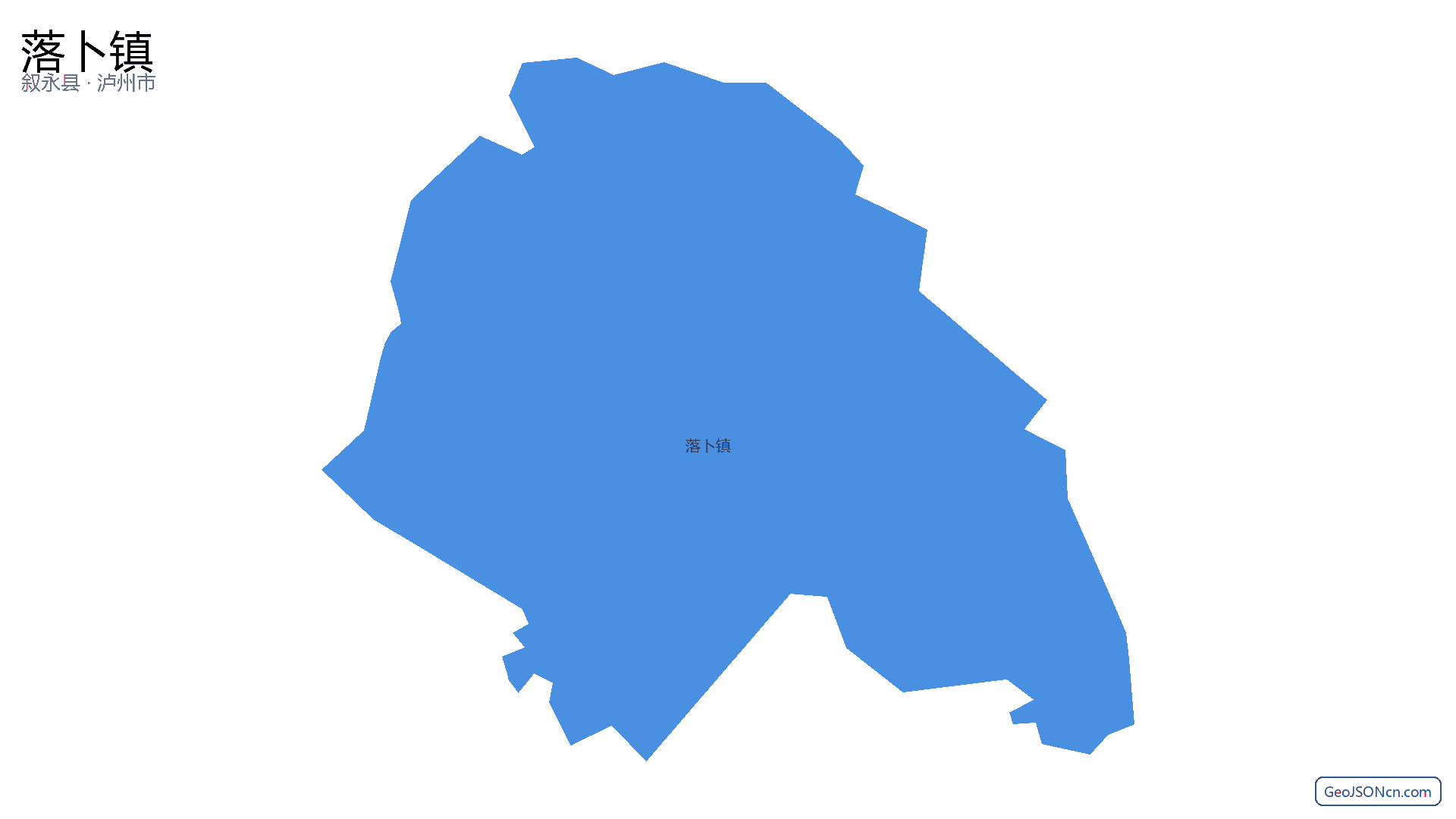 落卜镇行政区划边界地图(叙永县·泸州市),提供GeoJSON、SHP矢量边界数据下载及高清地图大图(PNG/JPG) - GeoJSONcn.com