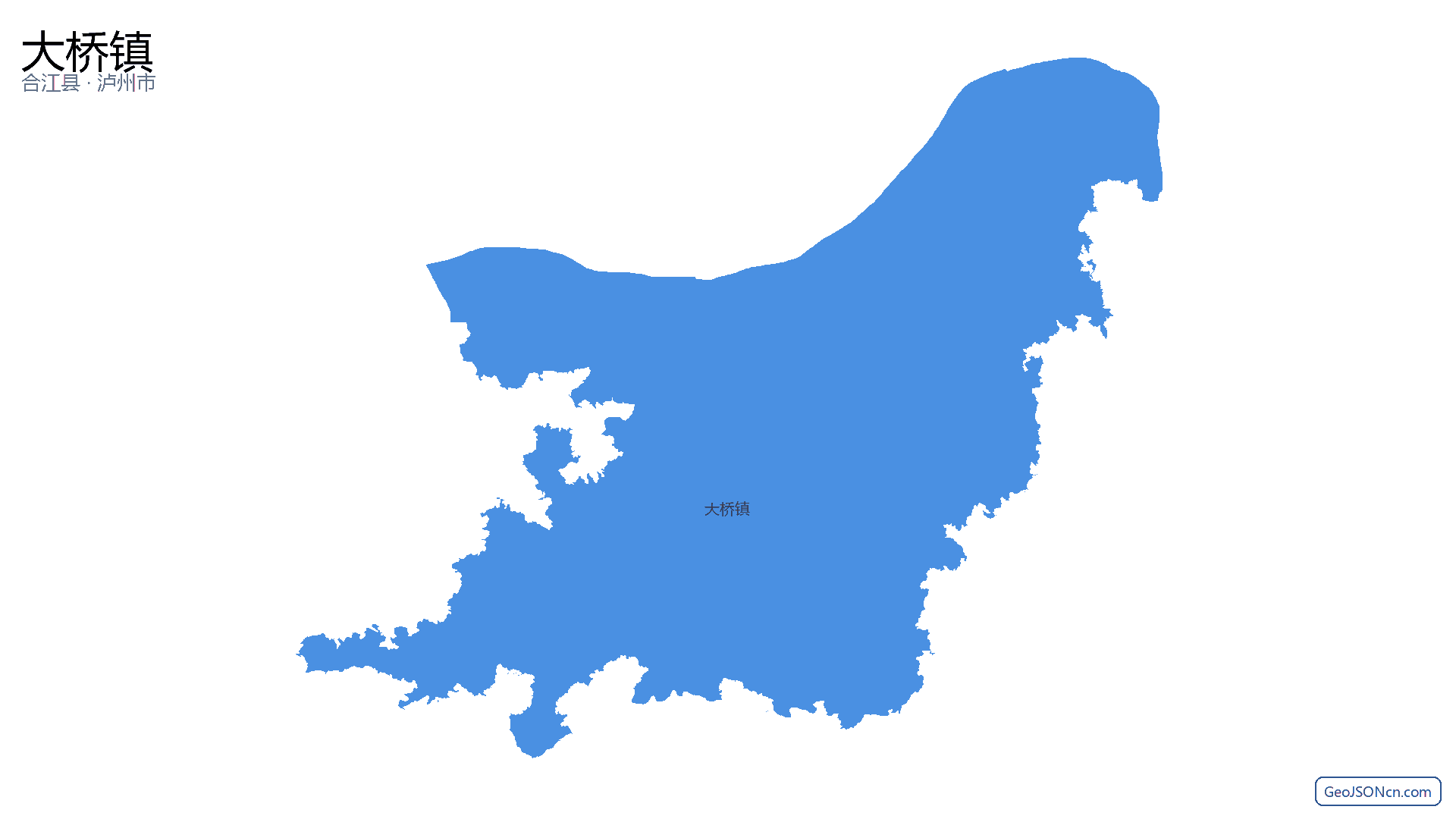 大桥镇行政区划边界地图（合江县·泸州市）,提供GeoJSON、SHP矢量边界数据下载及高清地图大图(PNG/JPG) - GeoJSONcn.com