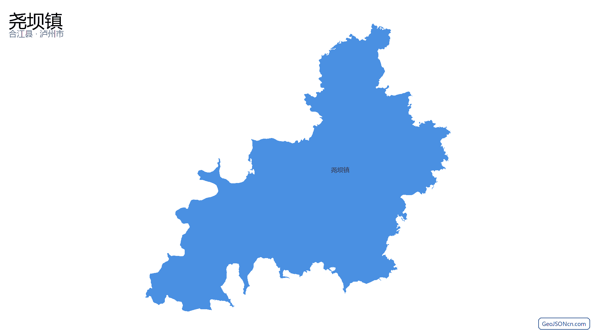 尧坝镇行政区划边界地图(合江县·泸州市),提供GeoJSON、SHP矢量边界数据下载及高清地图大图(PNG/JPG) - GeoJSONcn.com