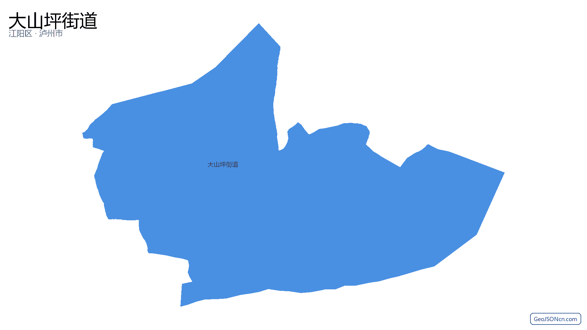 大山坪街道行政区划边界地图(江阳区·泸州市),提供GeoJSON、SHP矢量边界数据下载及高清地图大图(PNG/JPG) - GeoJSONcn.com