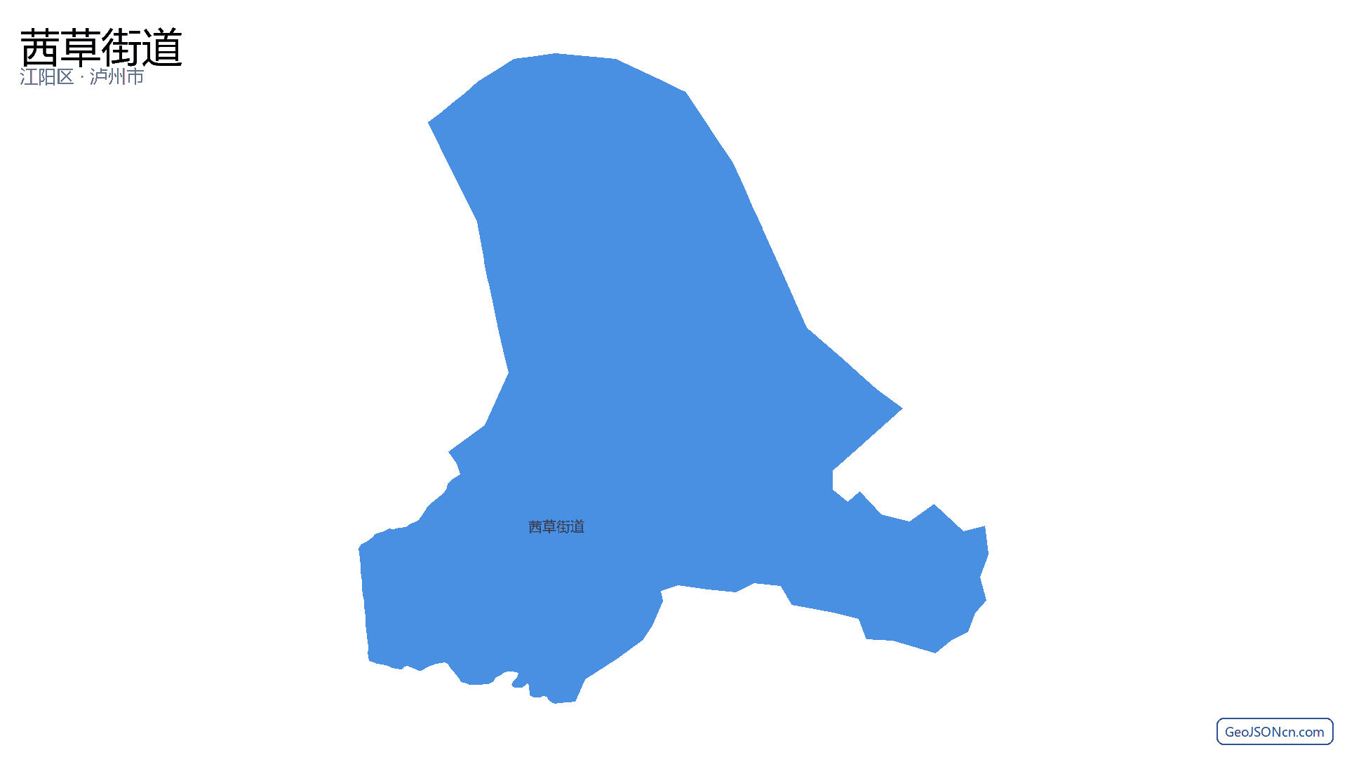 茜草街道行政区划边界地图（江阳区·泸州市）,提供GeoJSON、SHP矢量边界数据下载及高清地图大图(PNG/JPG) - GeoJSONcn.com