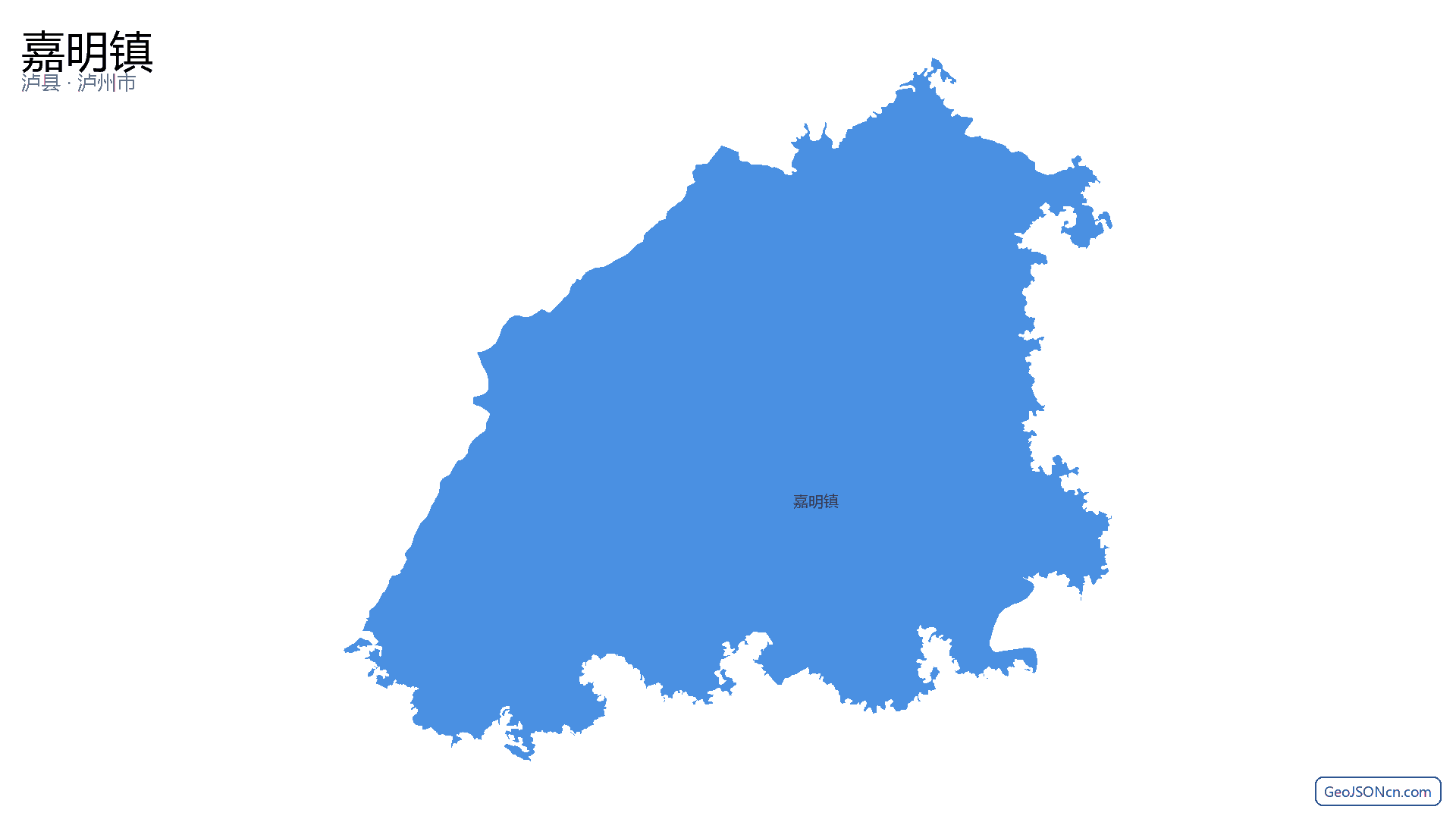 嘉明镇行政区划边界地图（泸县·泸州市）,提供GeoJSON、SHP矢量边界数据下载及高清地图大图(PNG/JPG) - GeoJSONcn.com