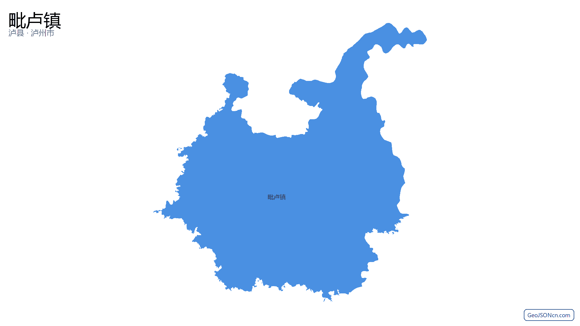 毗卢镇行政区划边界地图（泸县·泸州市）,提供GeoJSON、SHP矢量边界数据下载及高清地图大图(PNG/JPG) - GeoJSONcn.com