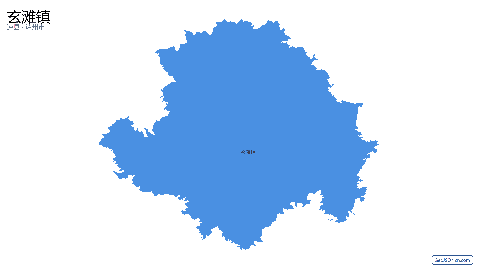 玄滩镇行政区划边界地图（泸县·泸州市）,提供GeoJSON、SHP矢量边界数据下载及高清地图大图(PNG/JPG) - GeoJSONcn.com