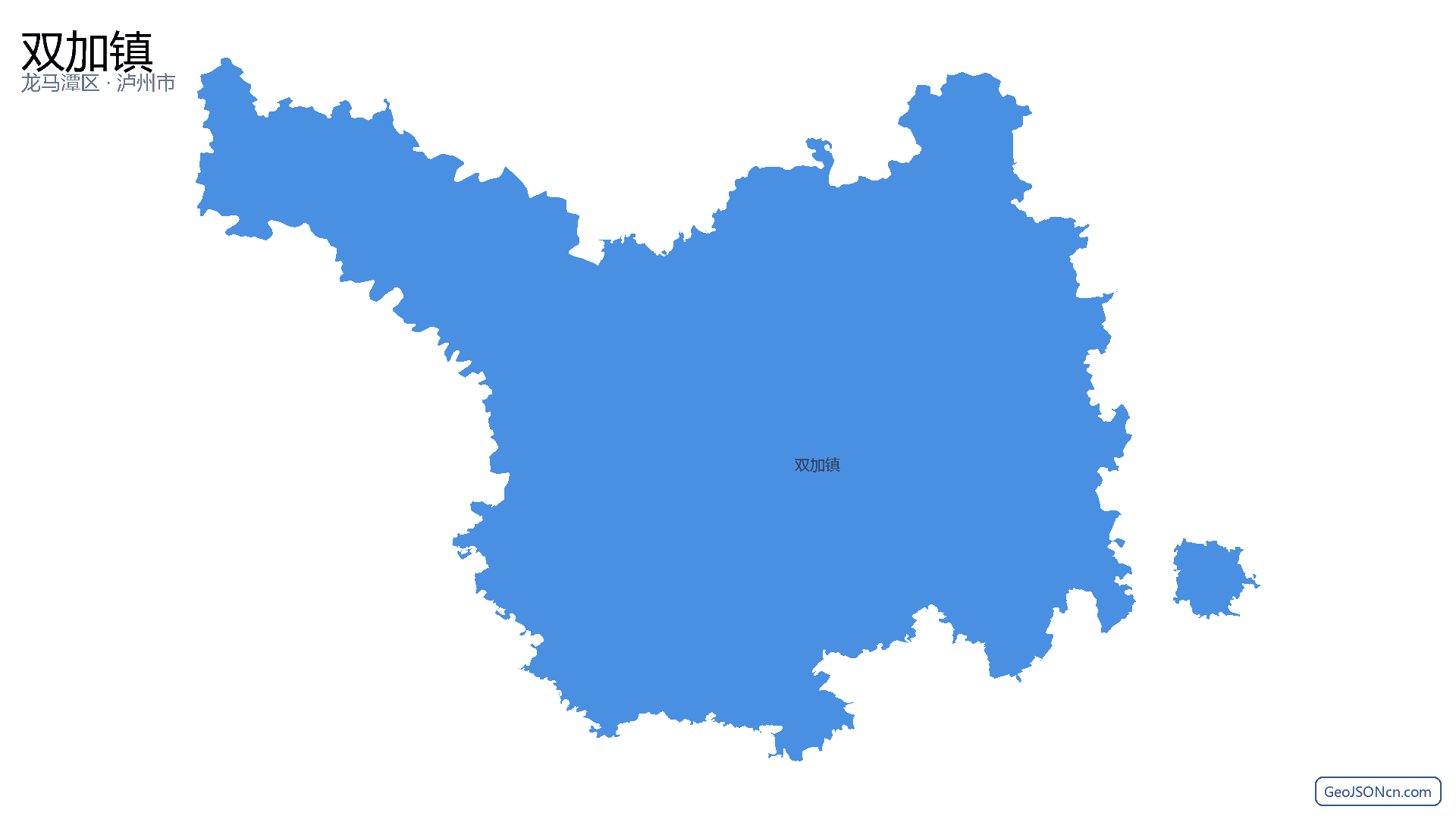 双加镇行政区划边界地图（龙马潭区·泸州市）,提供GeoJSON、SHP矢量边界数据下载及高清地图大图(PNG/JPG) - GeoJSONcn.com