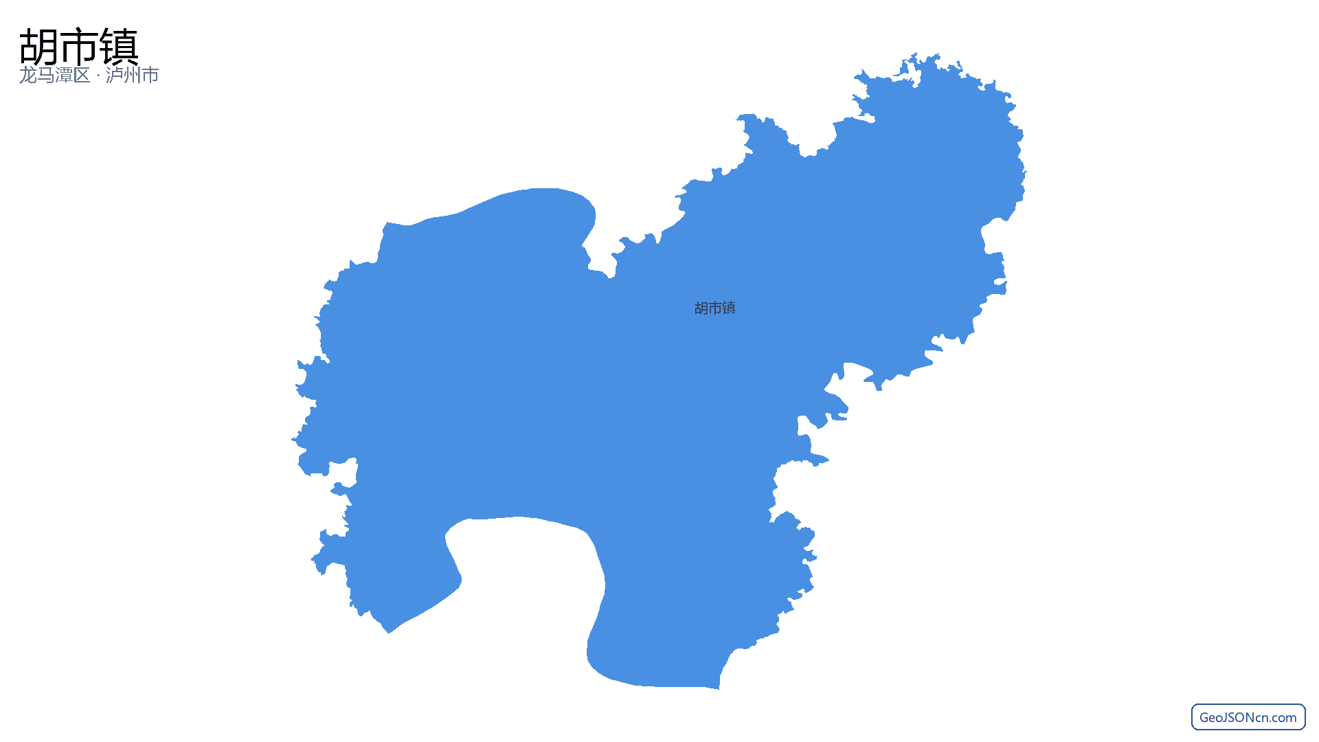胡市镇行政区划边界地图(龙马潭区·泸州市),提供GeoJSON、SHP矢量边界数据下载及高清地图大图(PNG/JPG) - GeoJSONcn.com