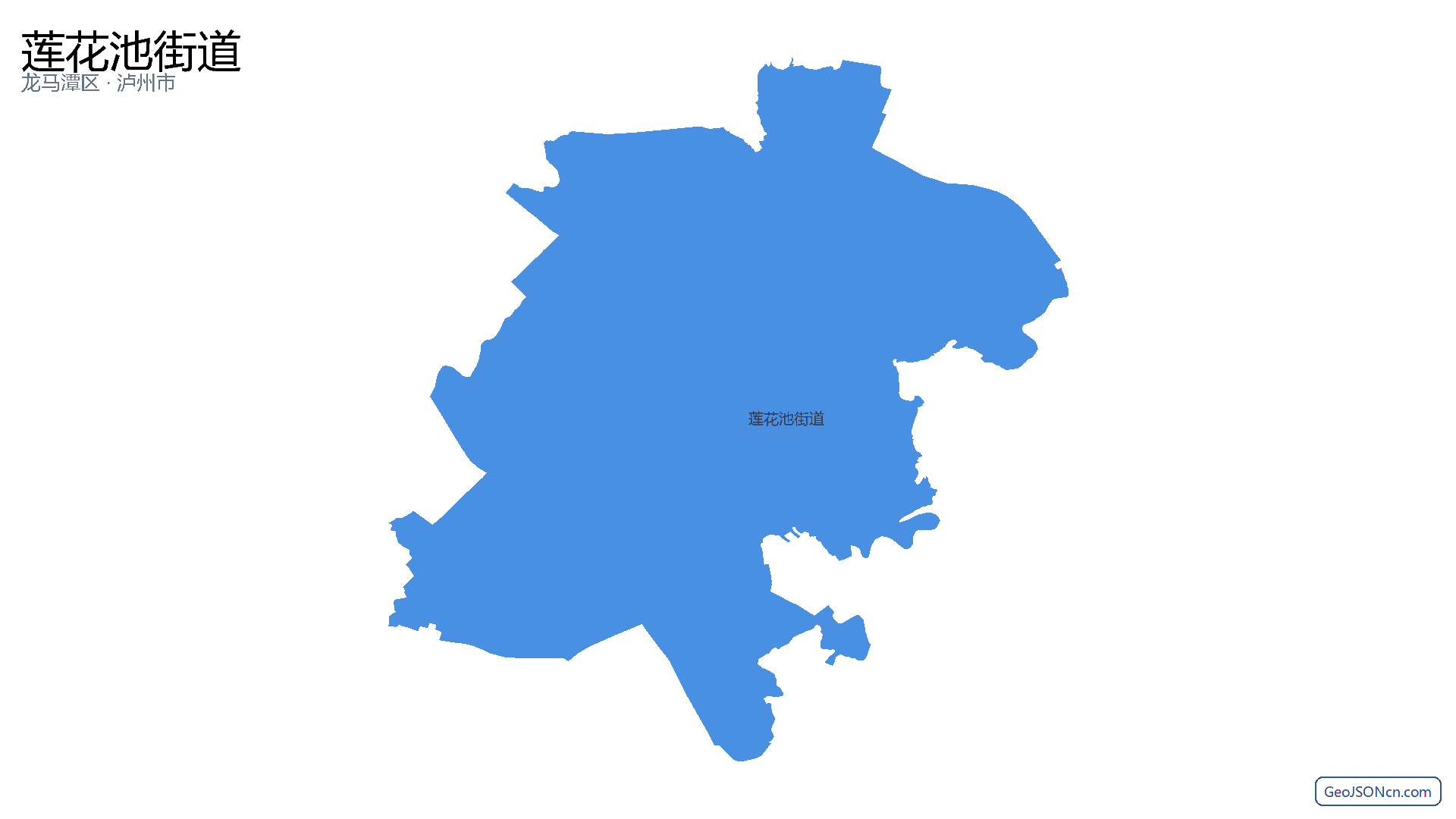 莲花池街道行政区划边界地图（龙马潭区·泸州市）,提供GeoJSON、SHP矢量边界数据下载及高清地图大图(PNG/JPG) - GeoJSONcn.com